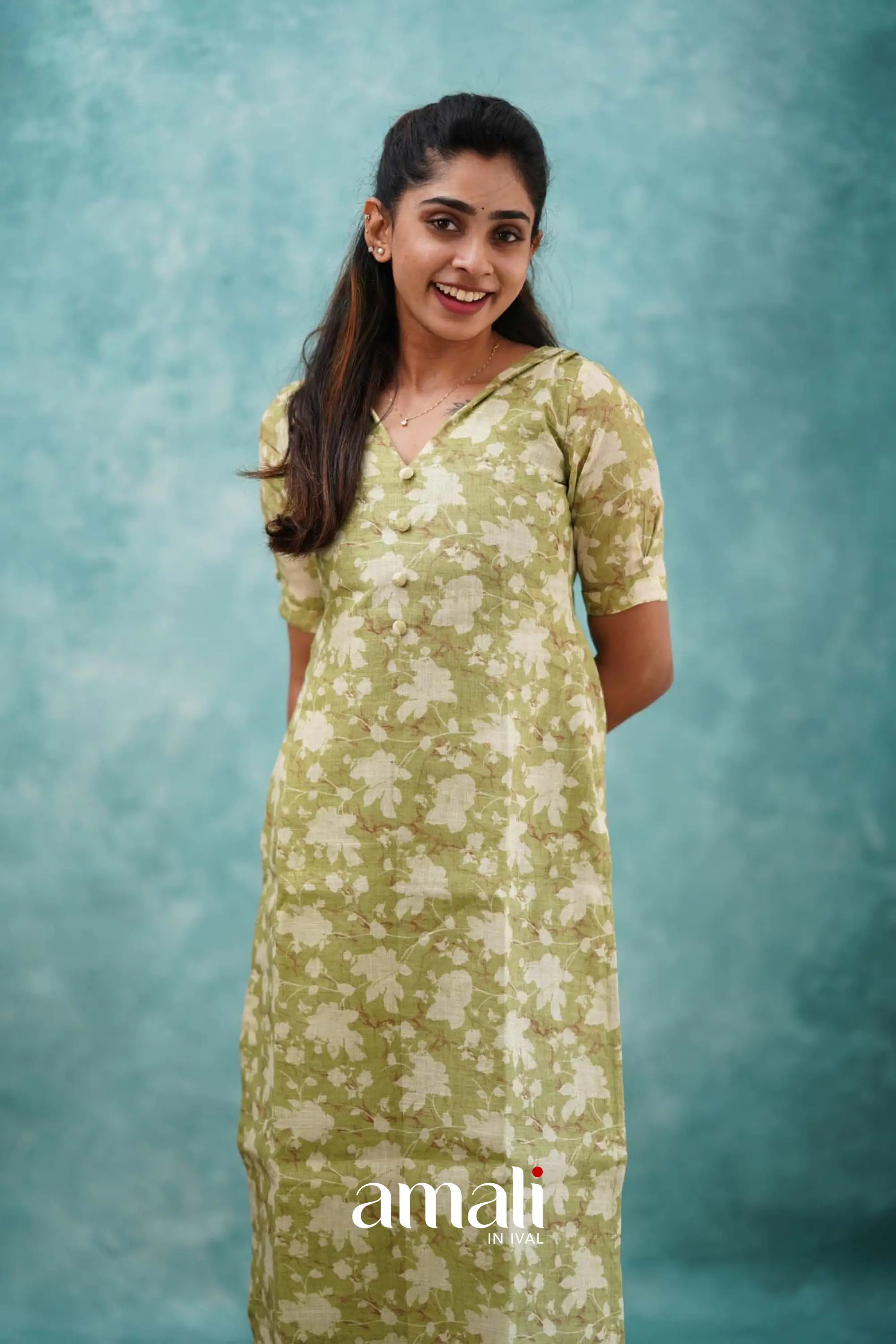 Light Green Semi Linen Co-ord Set Co-ord sets