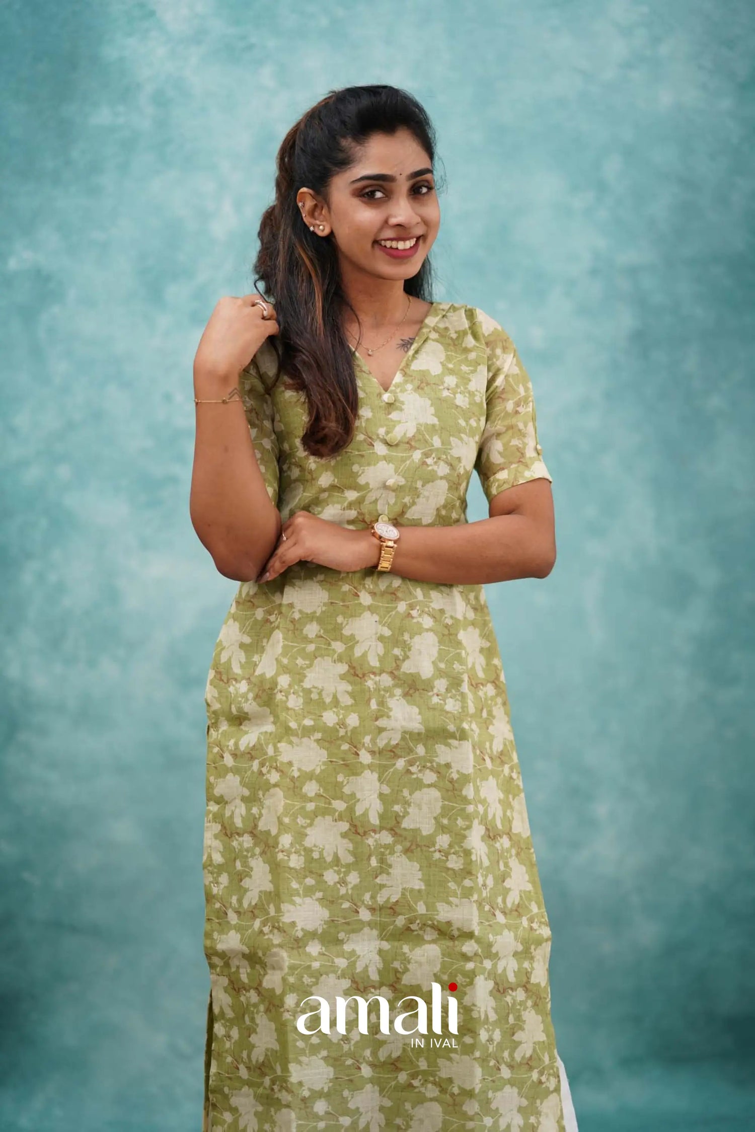 Light Green Semi Linen Co-ord Set Co-ord sets