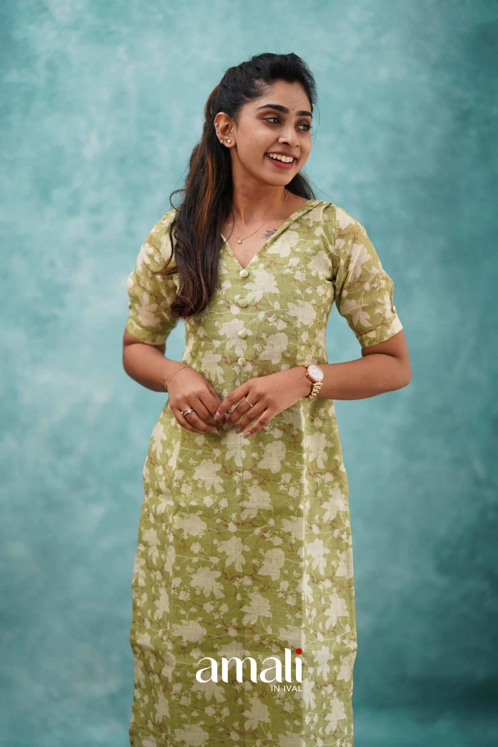 Light Green Semi Linen Co-ord Set Co-ord sets