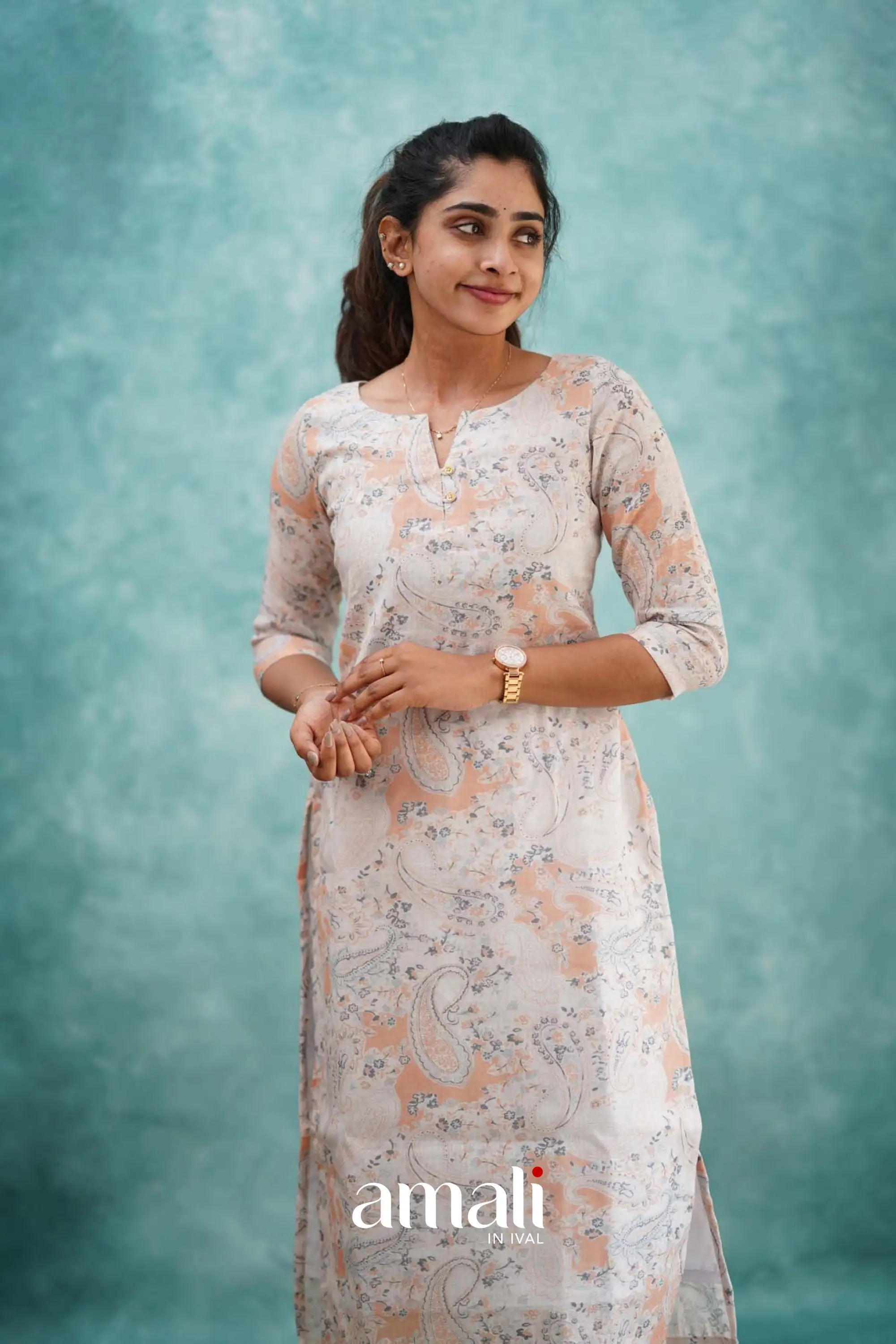 Light Peach Semi Linen Co-ord Set Co-ord sets