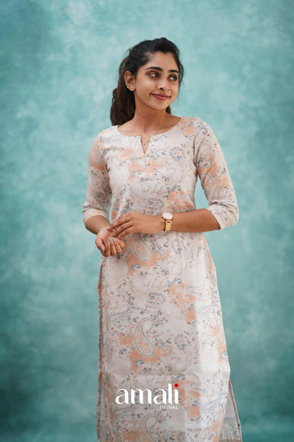 Light Peach Semi Linen Co-ord Set Co-ord sets