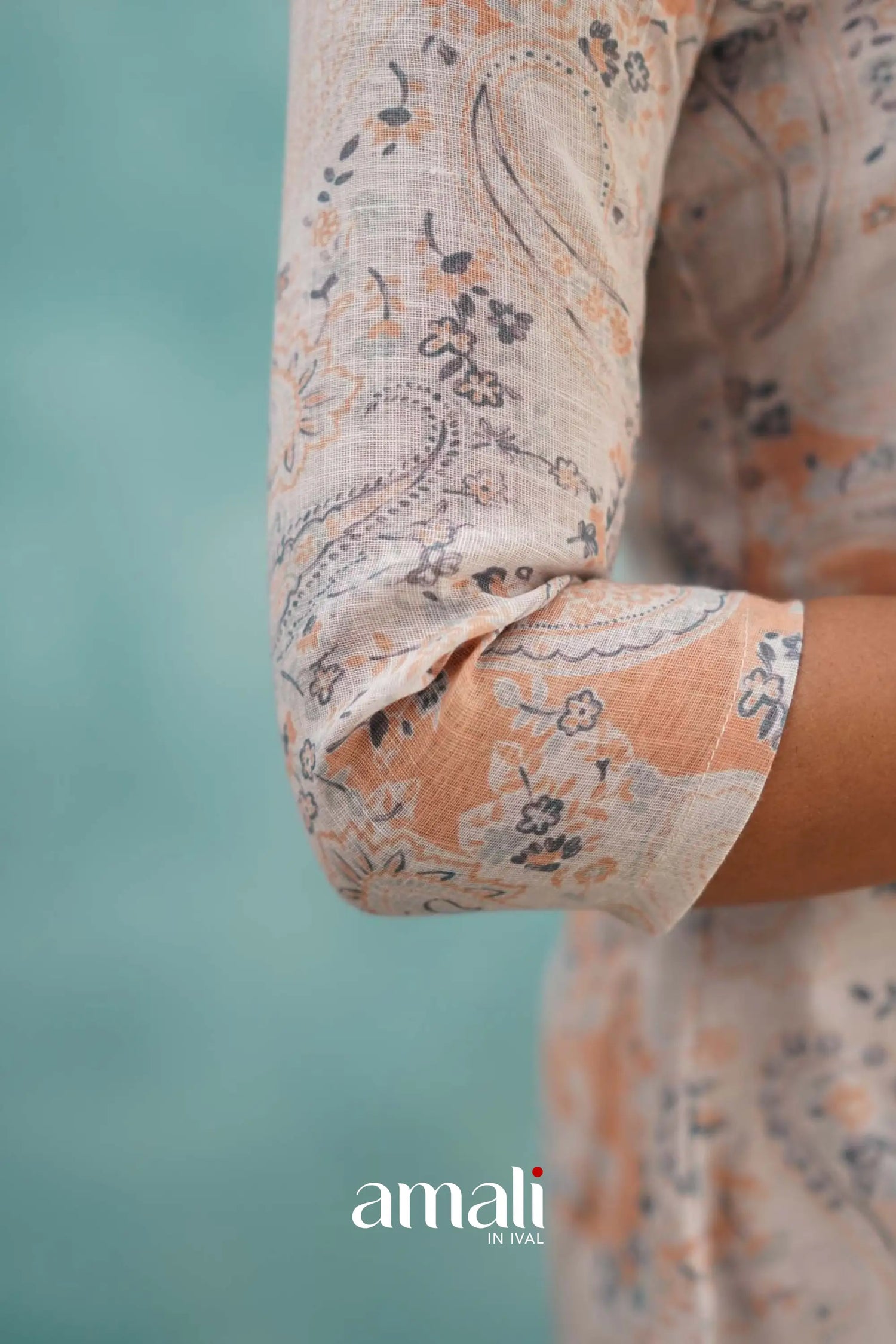 Light Peach Semi Linen Co-ord Set Co-ord sets