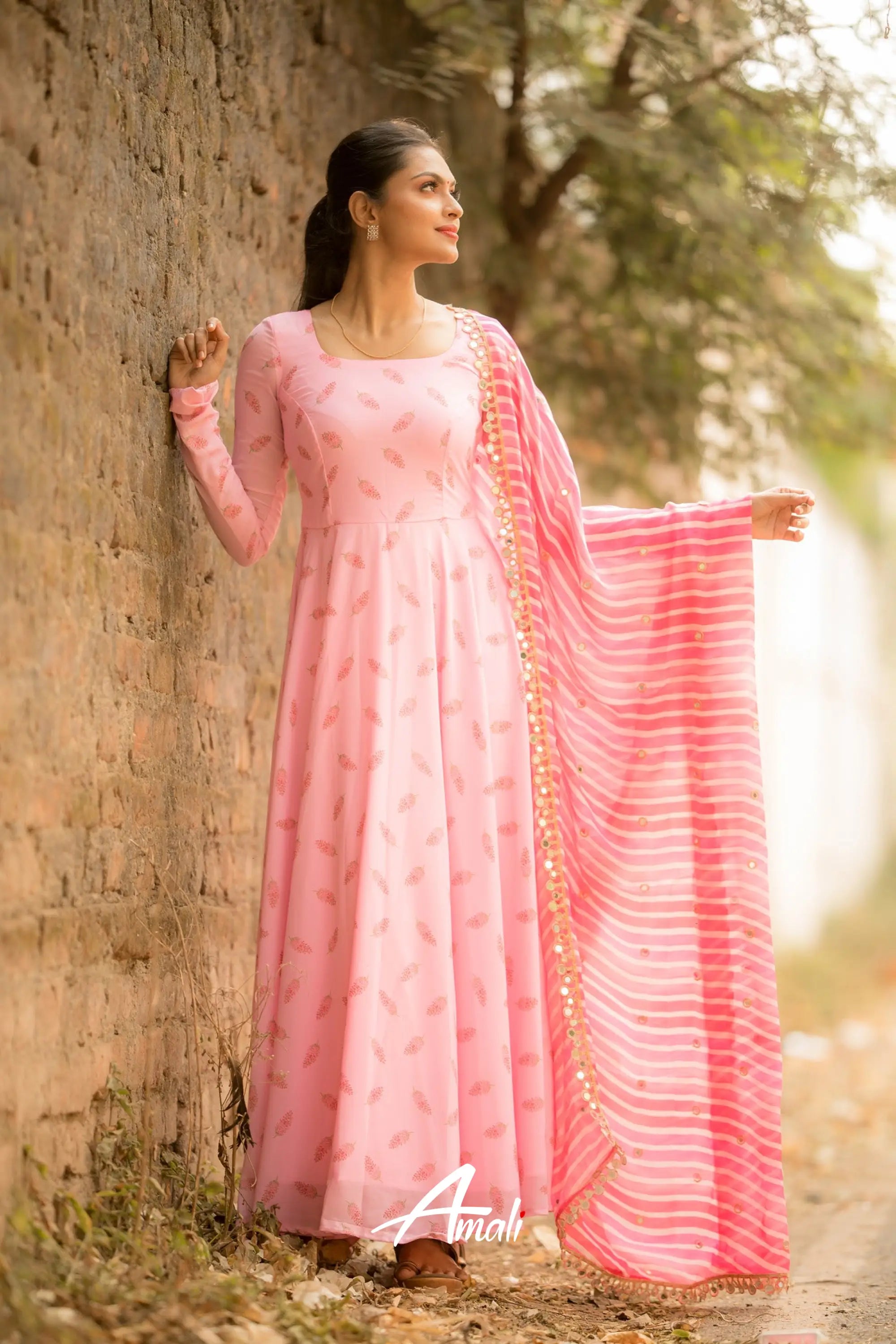 Light Pink Georgette Anarkali Anarkalis