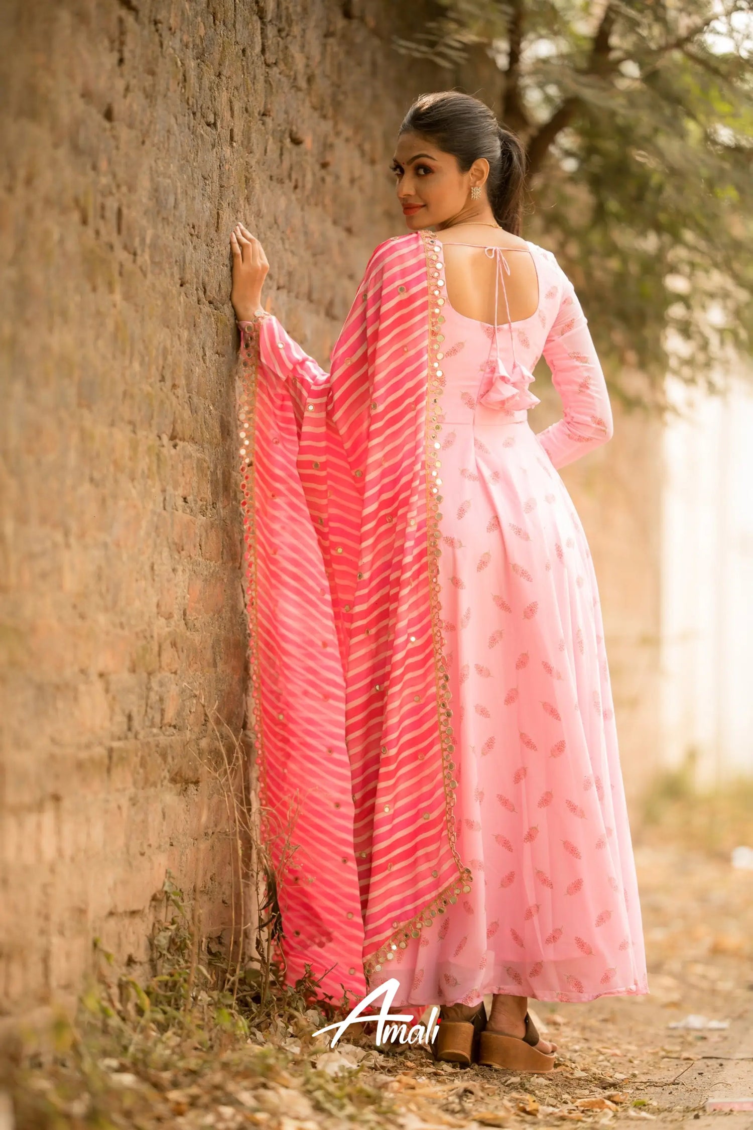 Light Pink Georgette Anarkali Anarkalis