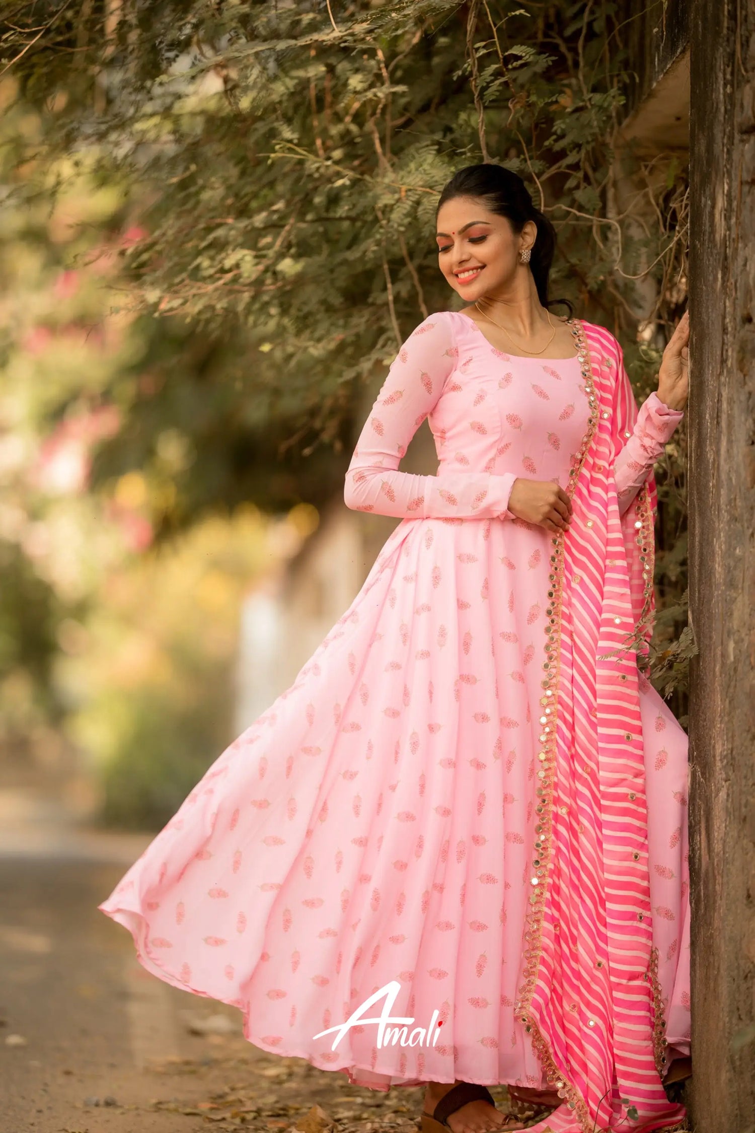 Light Pink Georgette Anarkali Anarkalis