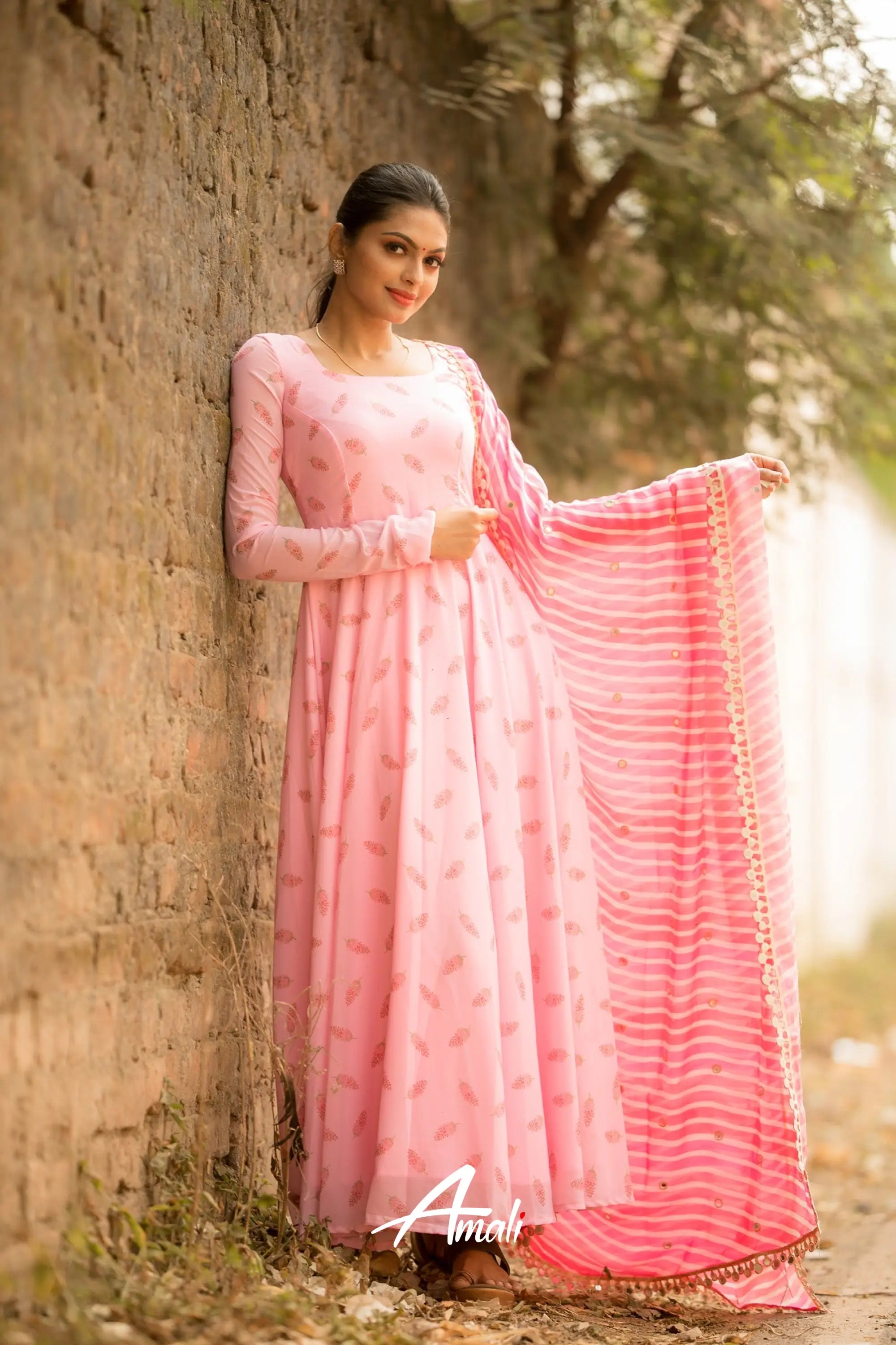 Light Pink Georgette Anarkali Anarkalis