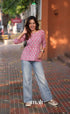 Light Pink Jaipur Hand Block-Printed Short Top - salwar