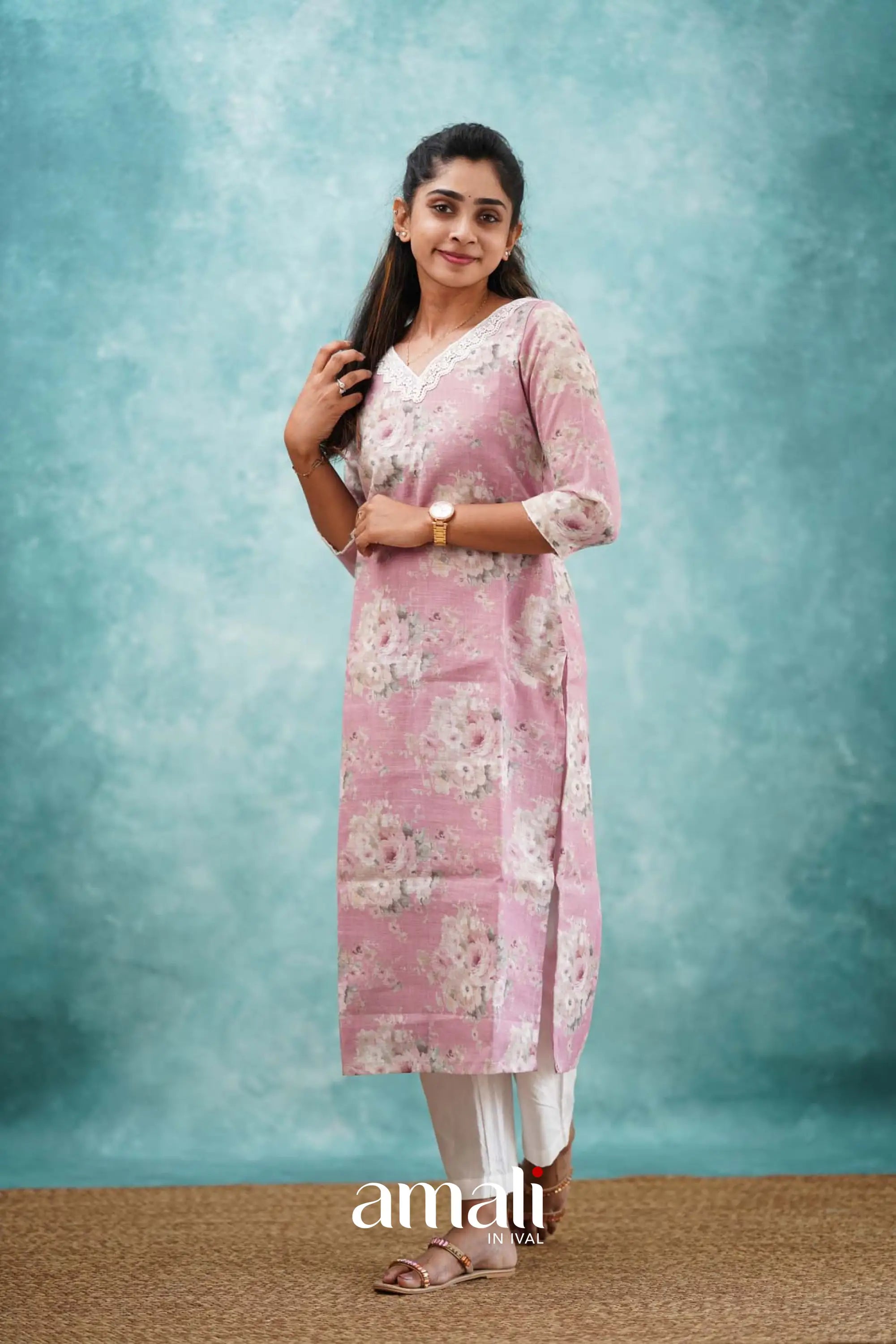 Light Pink Semi Linen Co-ord Set Co-ord sets