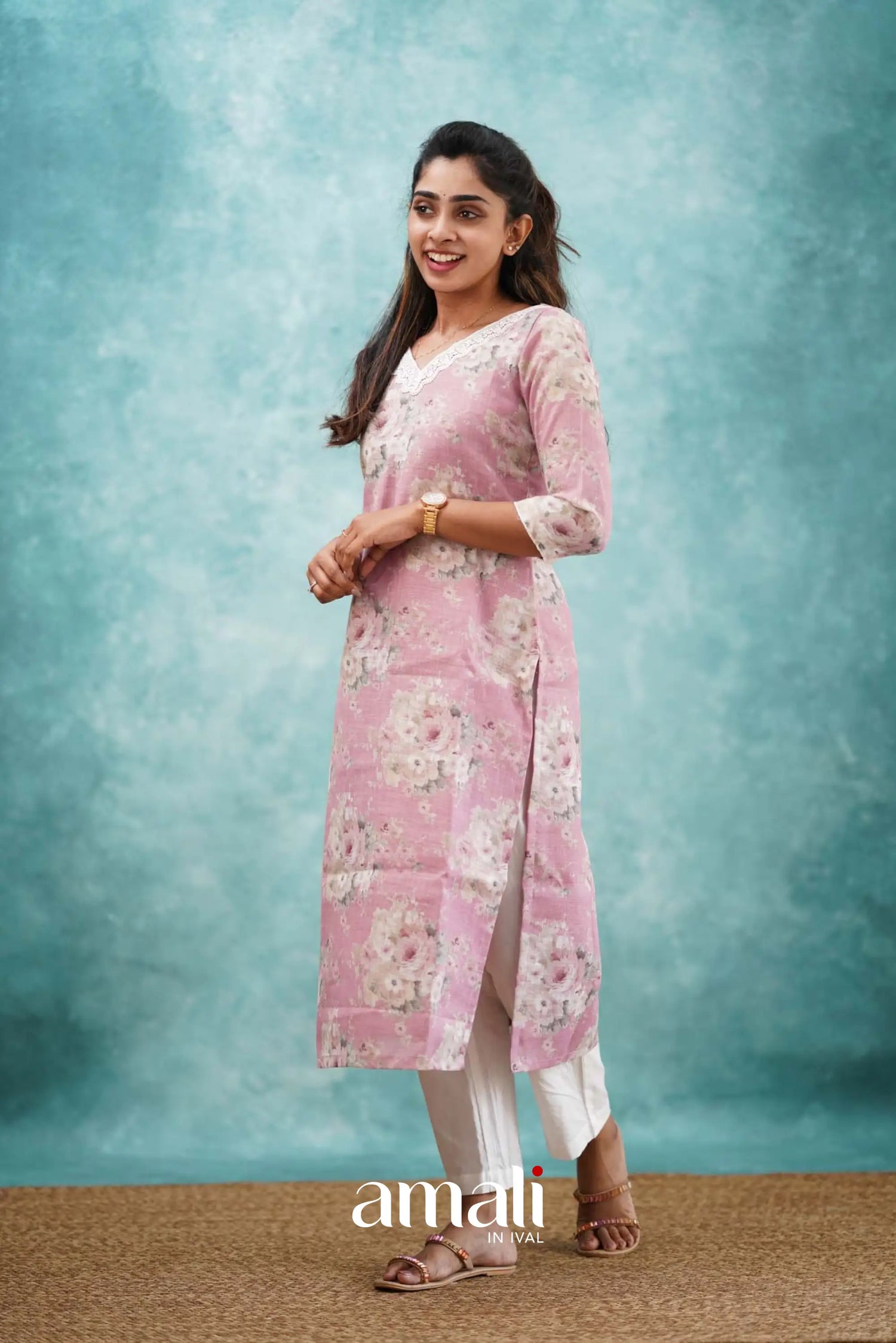 Light Pink Semi Linen Co-ord Set Co-ord sets