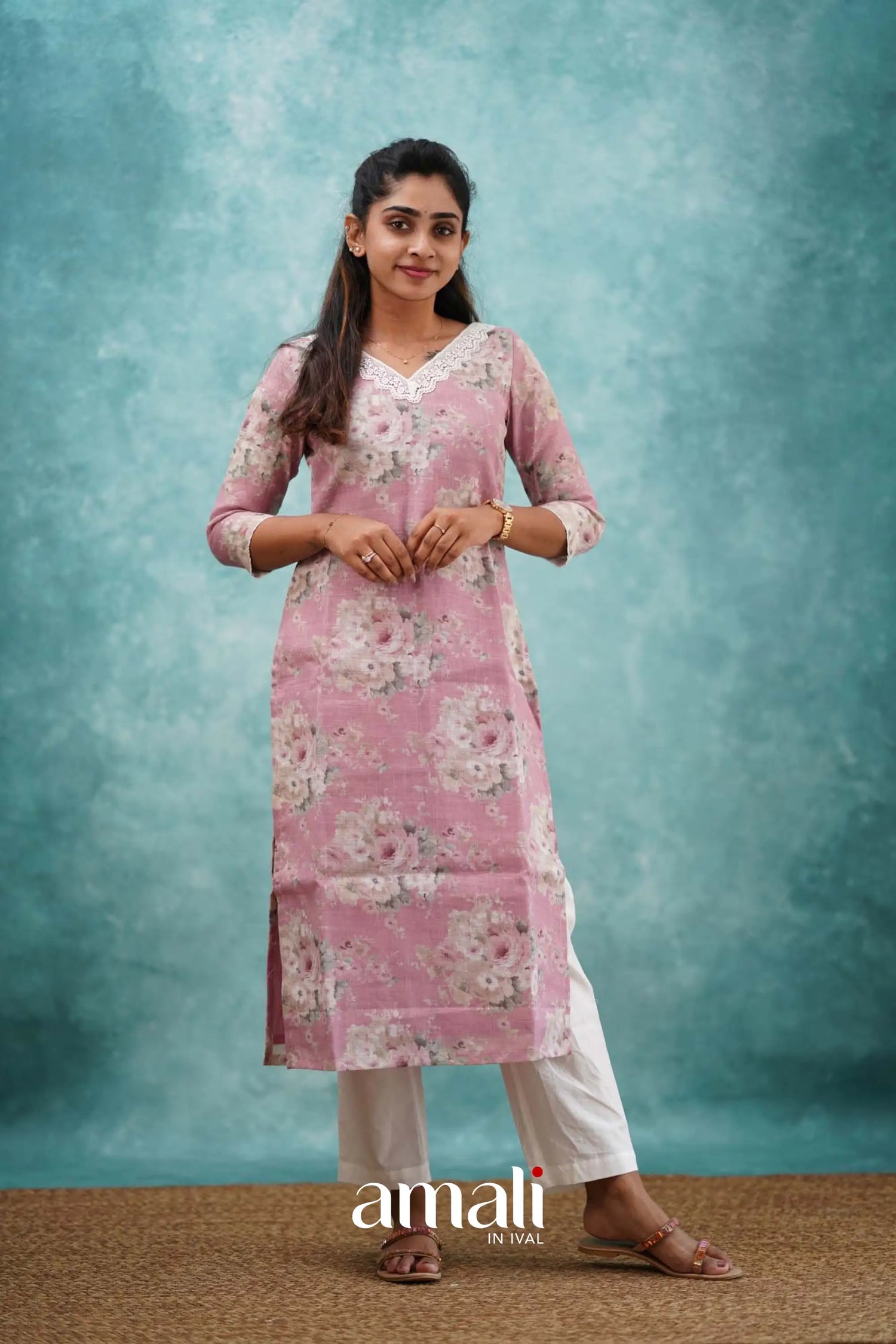Light Pink Semi Linen Co-ord Set Co-ord sets
