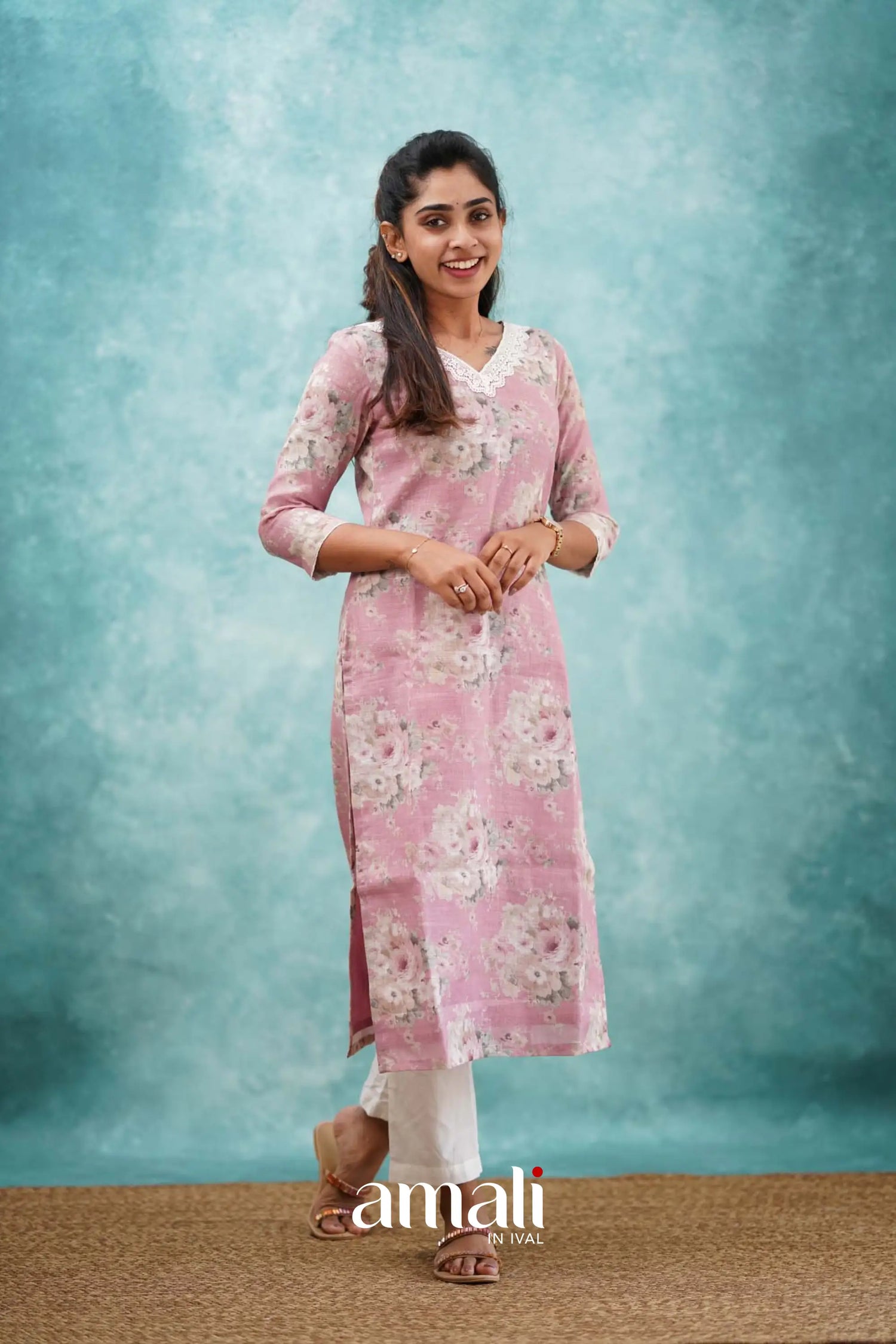 Light Pink Semi Linen Co-ord Set Co-ord sets