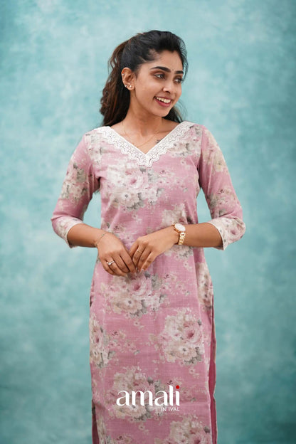 Light Pink Semi Linen Co-ord Set Co-ord sets