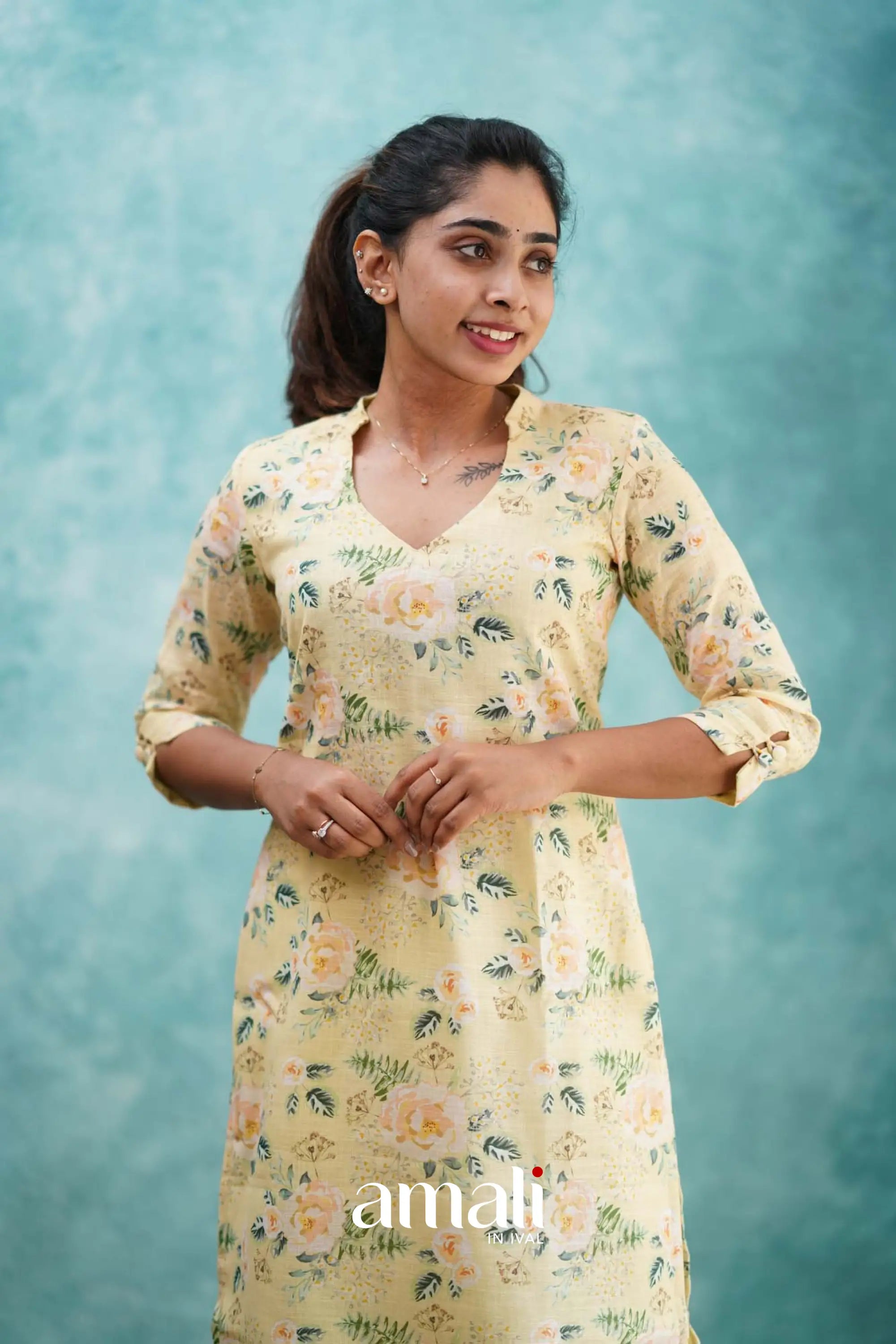 Light Yellow Semi Linen Co-ord Set Co-ord sets