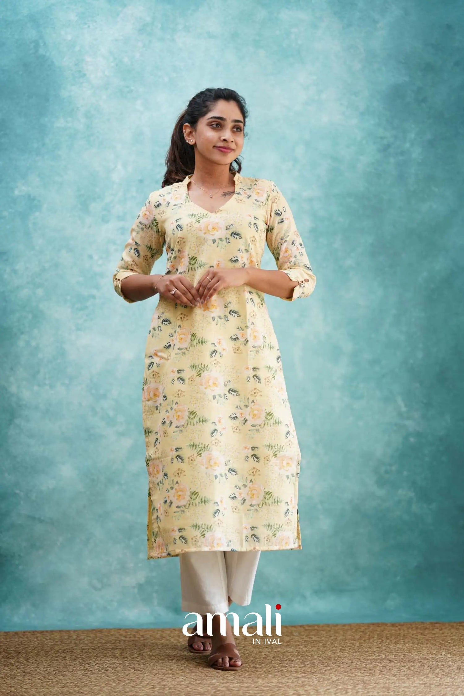 Light Yellow Semi Linen Co-ord Set Co-ord sets