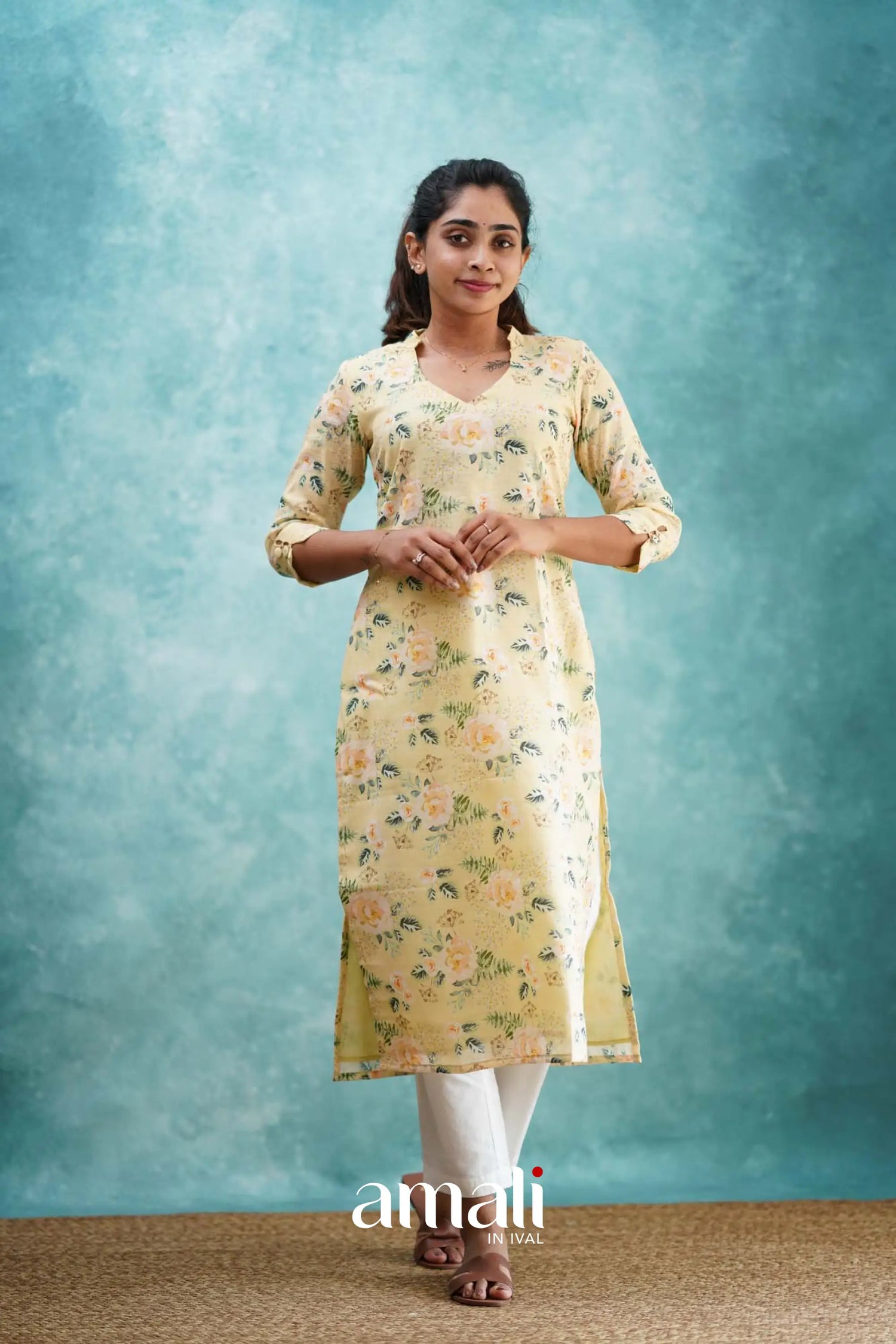 Light Yellow Semi Linen Co-ord Set Co-ord sets