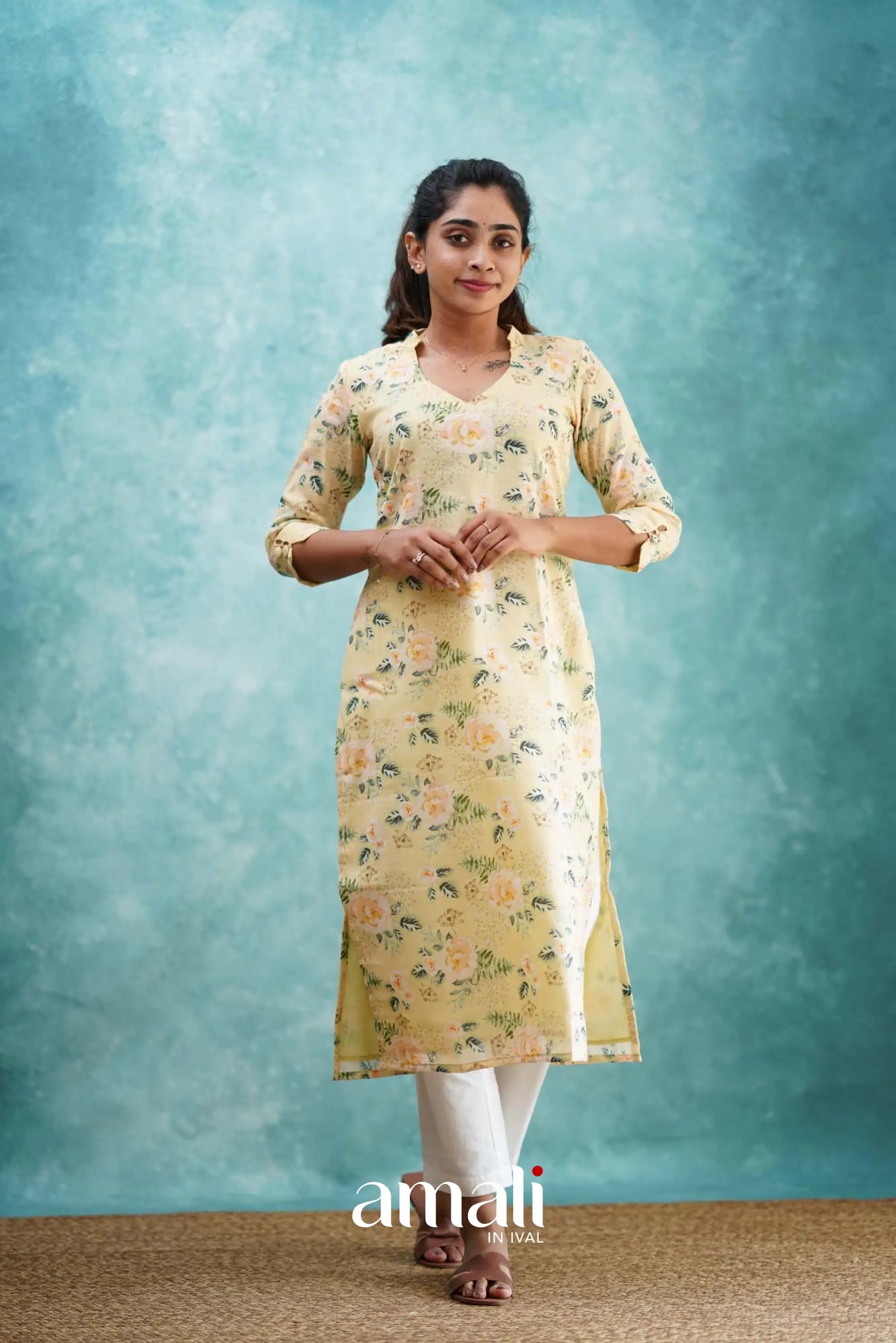 Light Yellow Semi Linen Co-ord Set Co-ord sets