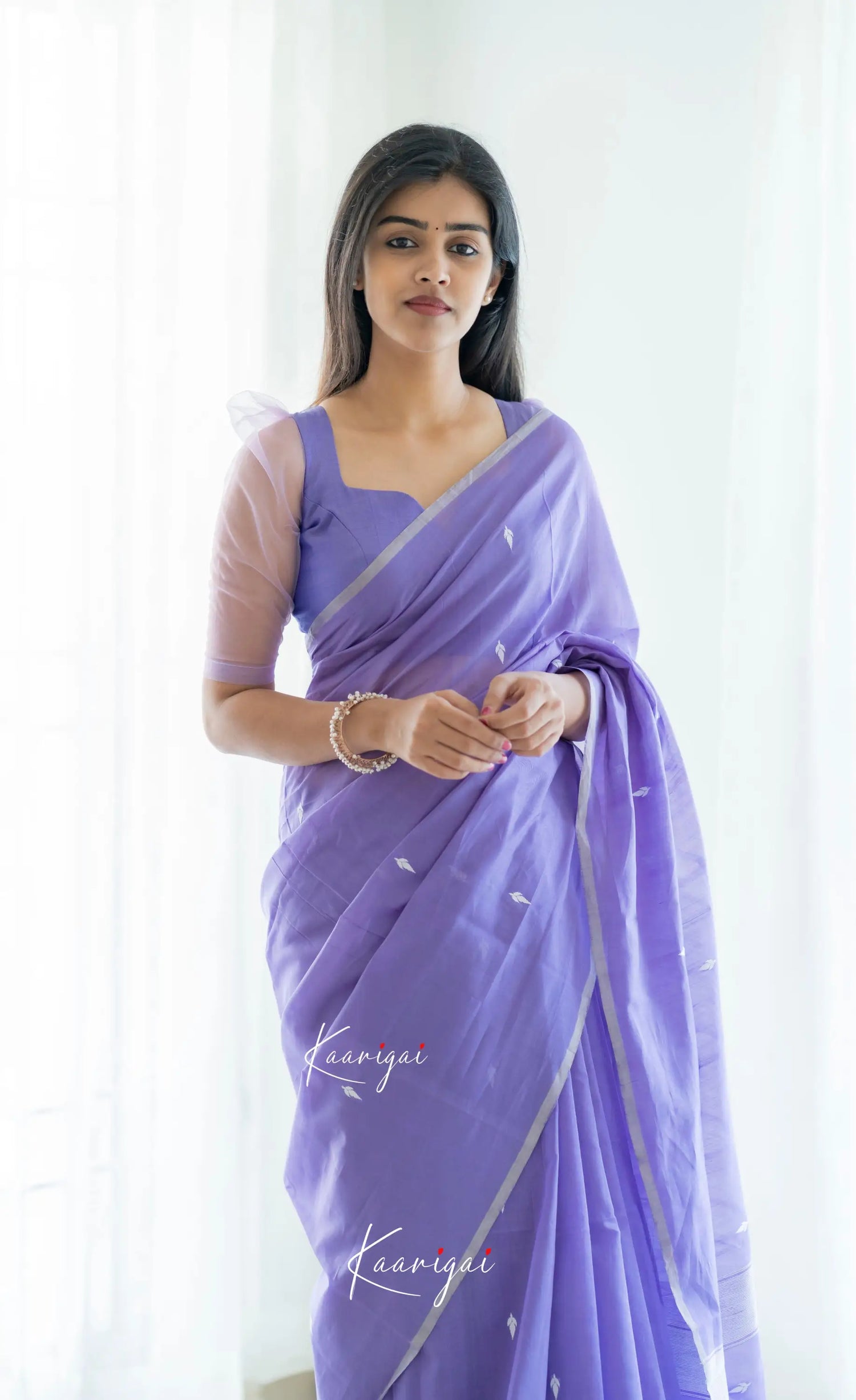 Aadrika - Lavender Pure Maheswari Silk Cotton Saree Sarees