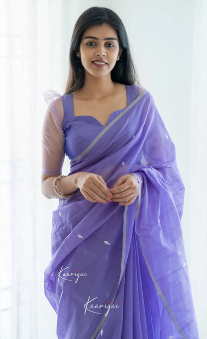 Aadrika - Lavender Pure Maheswari Silk Cotton Saree Sarees