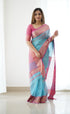 Maanvi- Light Blue Maheswari Silk Cotton Halfsaree Sarees