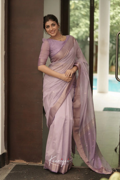 Maanvi Maheswari Silk Cotton Saree - Lavender Sarees