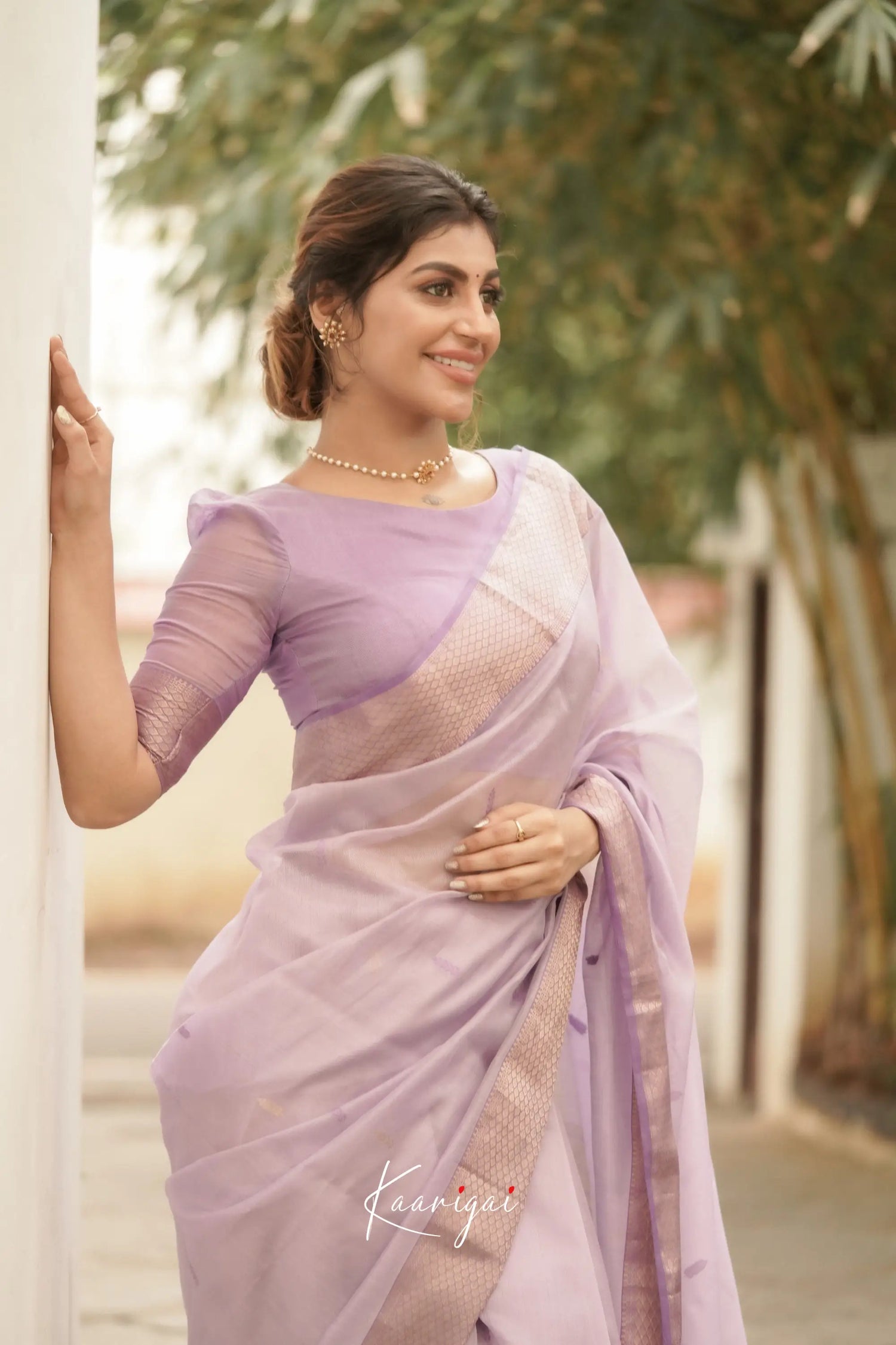 Maanvi Maheswari Silk Cotton Saree - Lavender Sarees