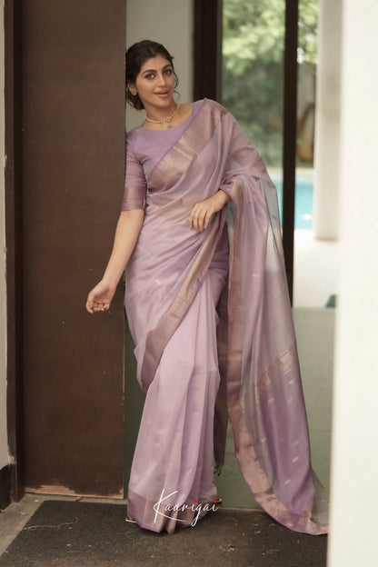 Maanvi Maheswari Silk Cotton Saree - Lavender Sarees