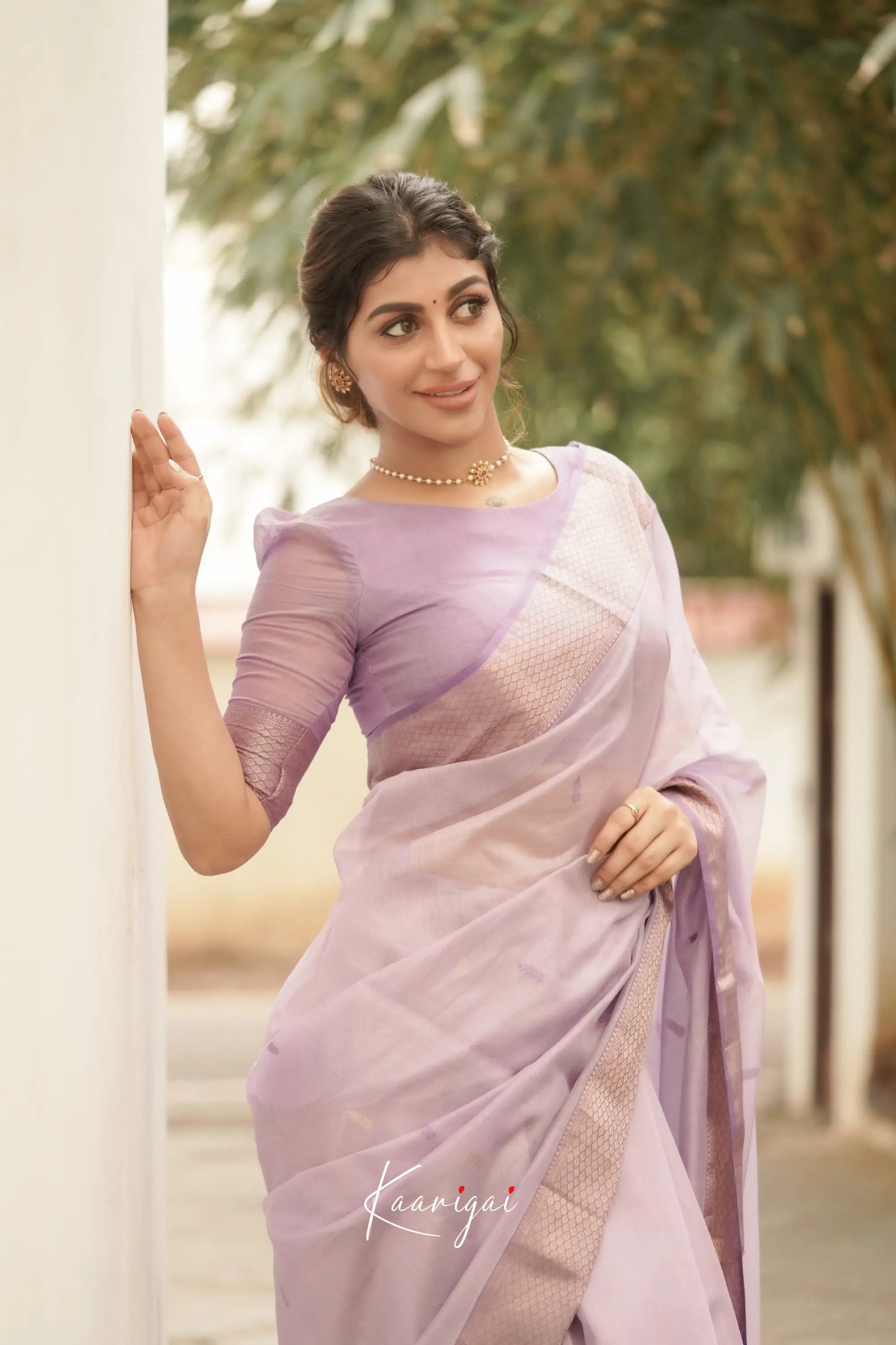 Maanvi Maheswari Silk Cotton Saree - Lavender Sarees