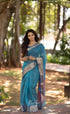 Maanvi- Shade Of Teal Blue And Tone Maheshwari Silk Cotton Saree Sarees