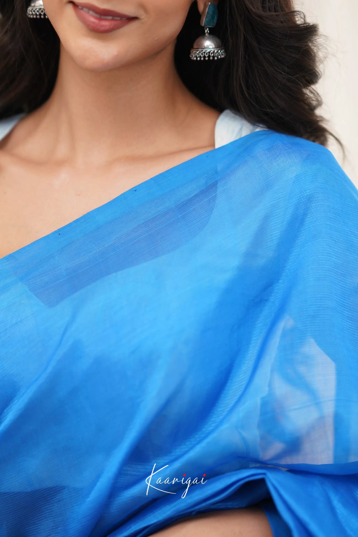 Madura Mangalagiri Saree - Blue And White Sarees