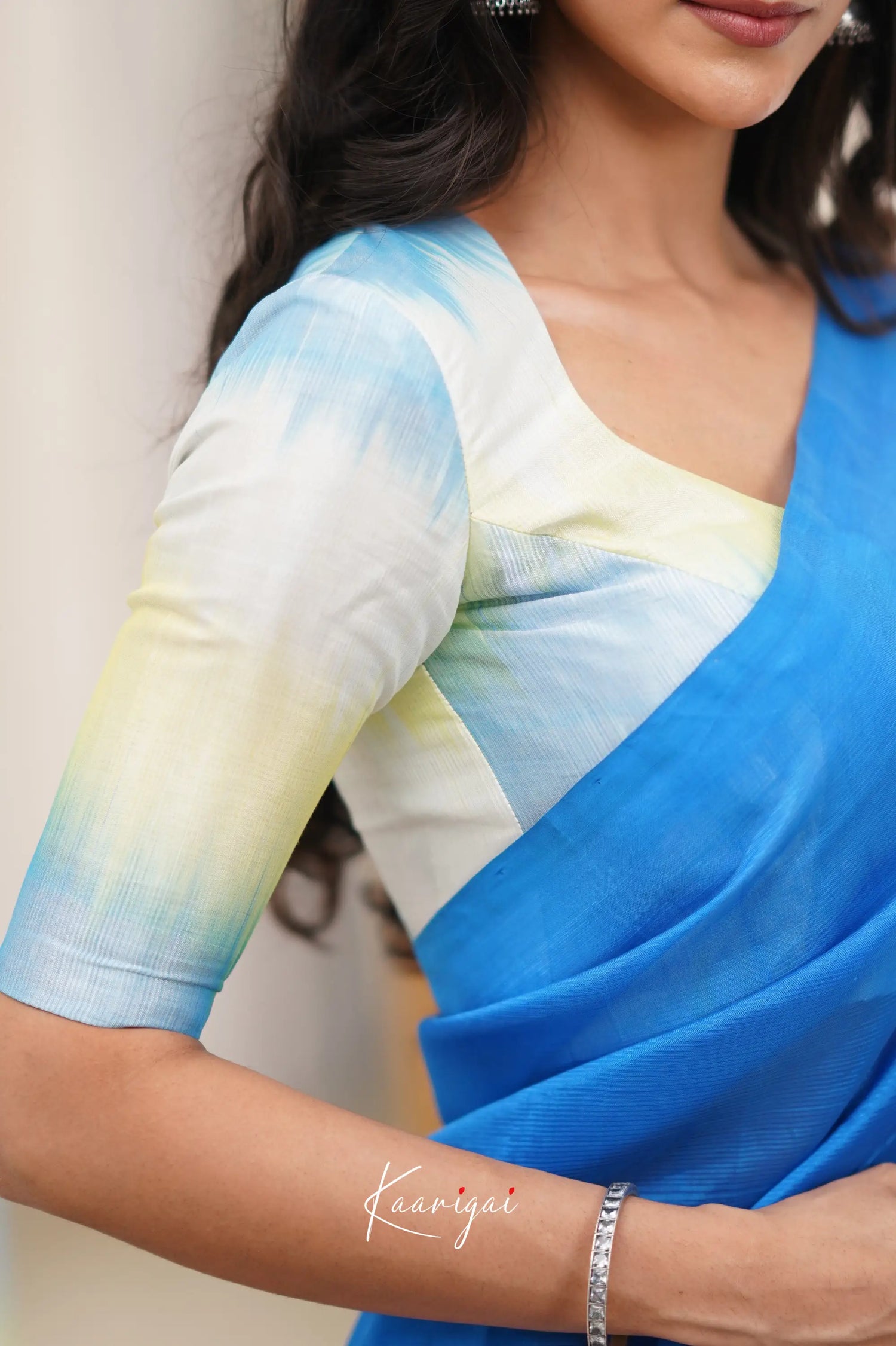 Madura Mangalagiri Saree - Blue And White Sarees