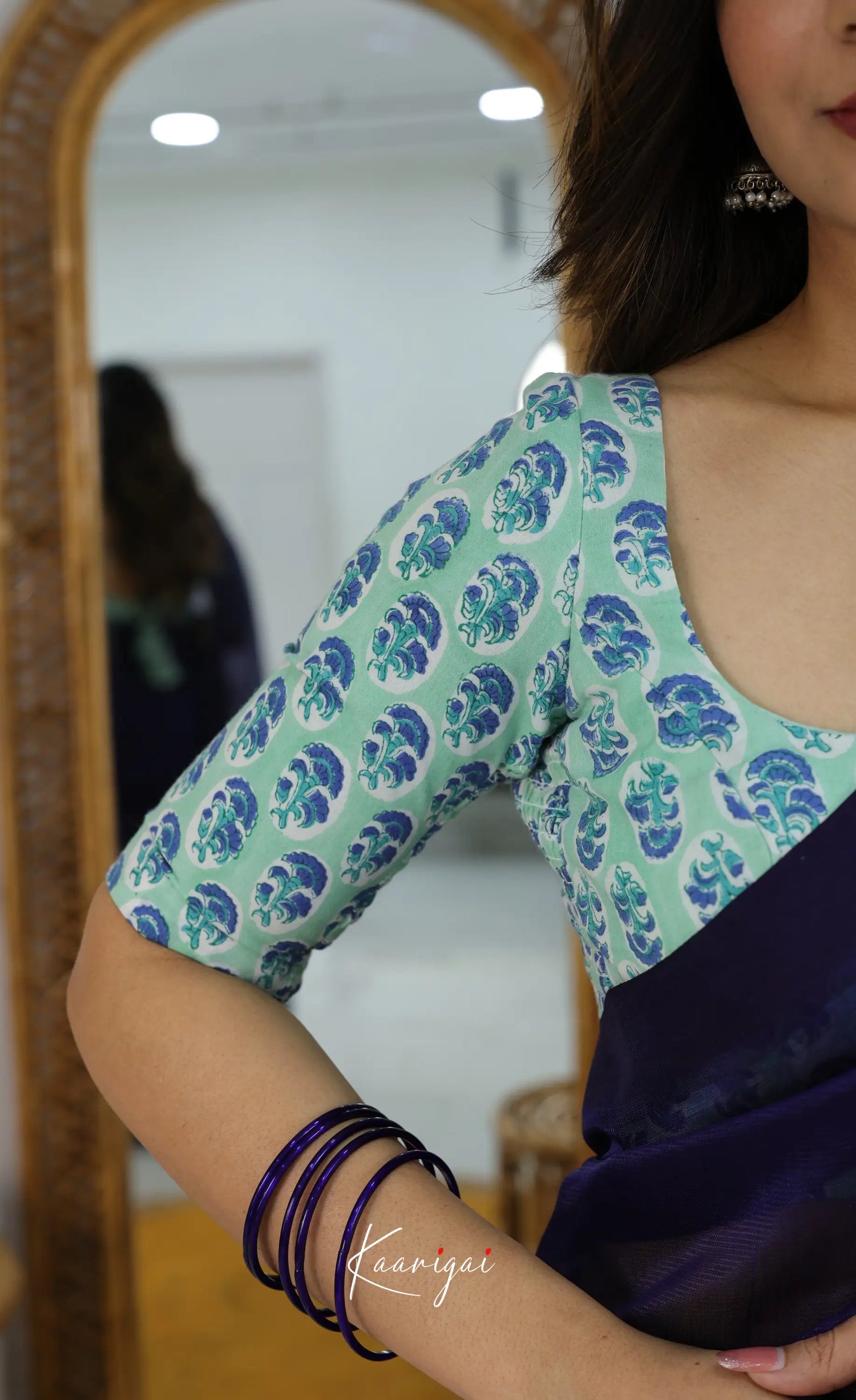 Madura Mangalagiri Saree -Dark Royal Blue - Sarees