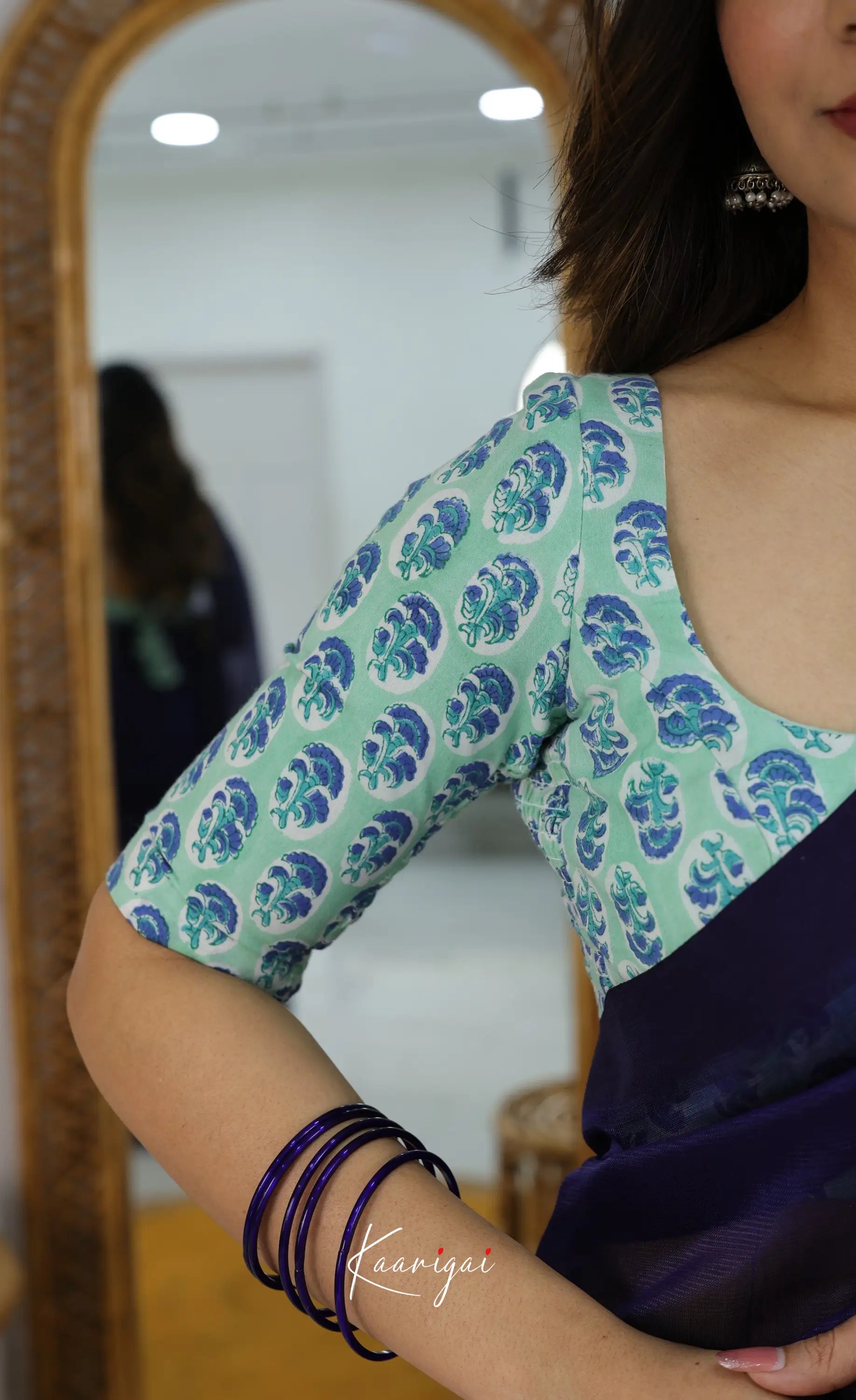 Madura Mangalagiri Saree -Dark Royal Blue - Sarees