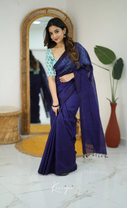 Madura Mangalagiri Saree -Dark Royal Blue - Sarees