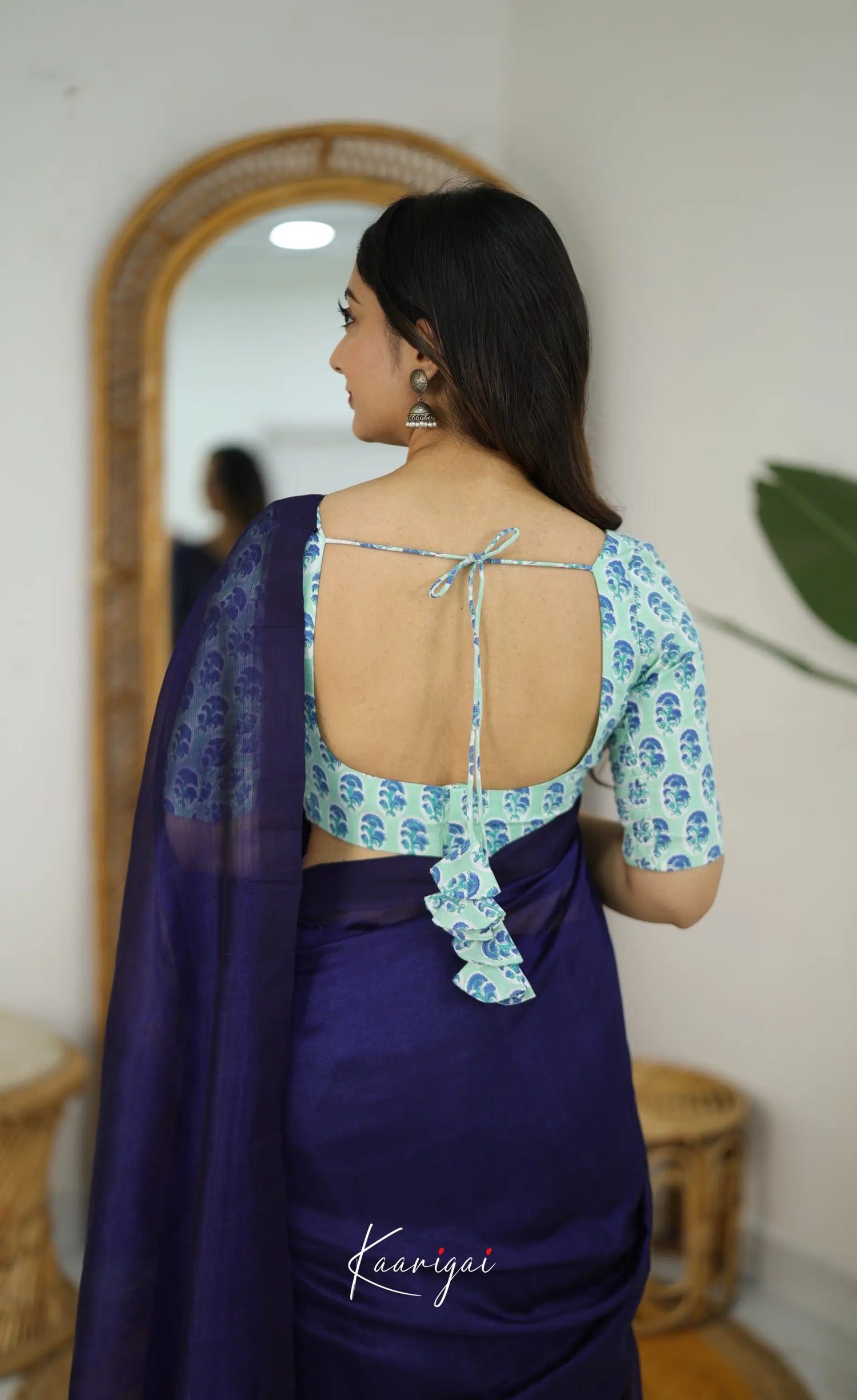 Madura Mangalagiri Saree -Dark Royal Blue - Sarees