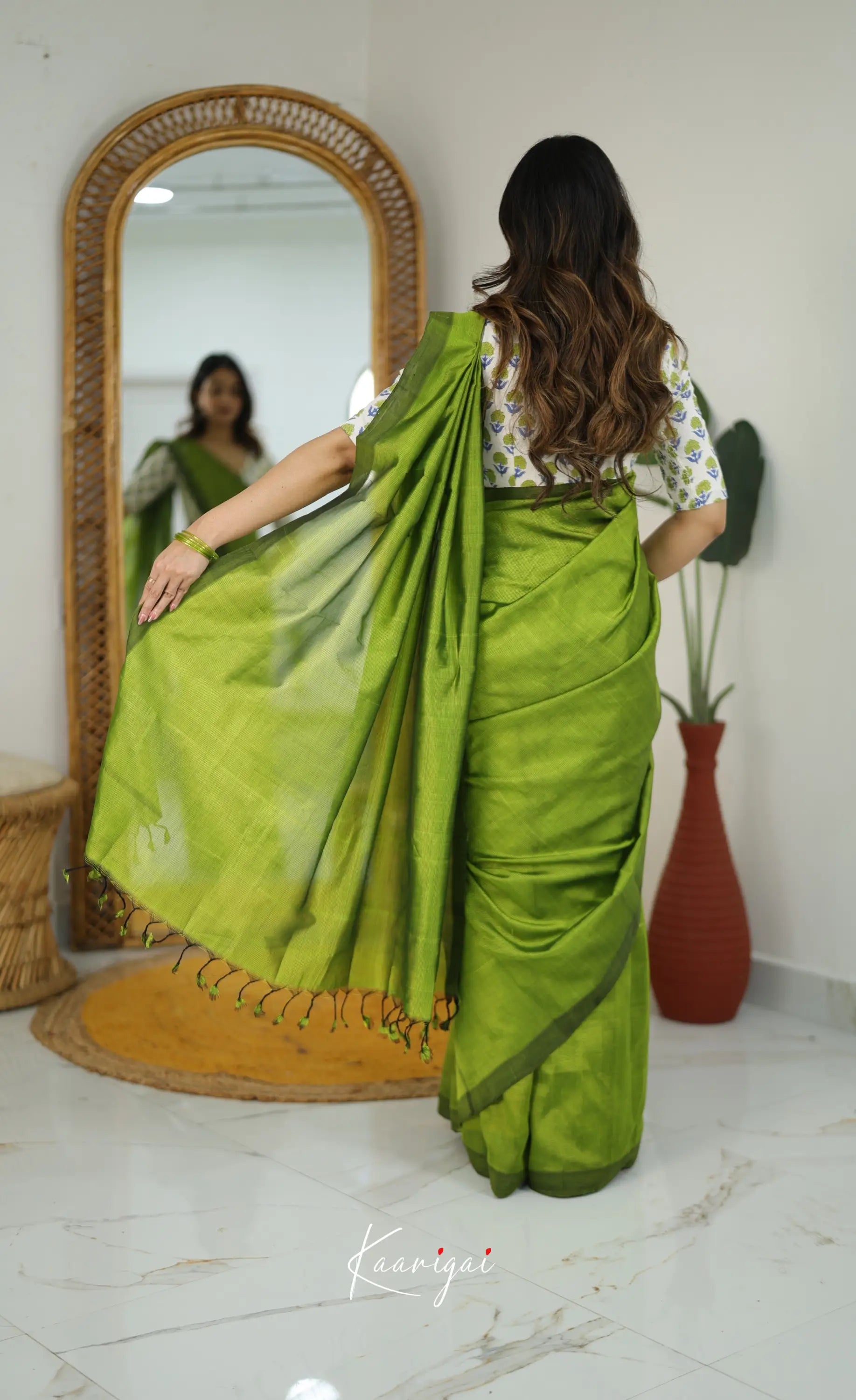 Madura Mangalagiri Saree - Light Green - Sarees