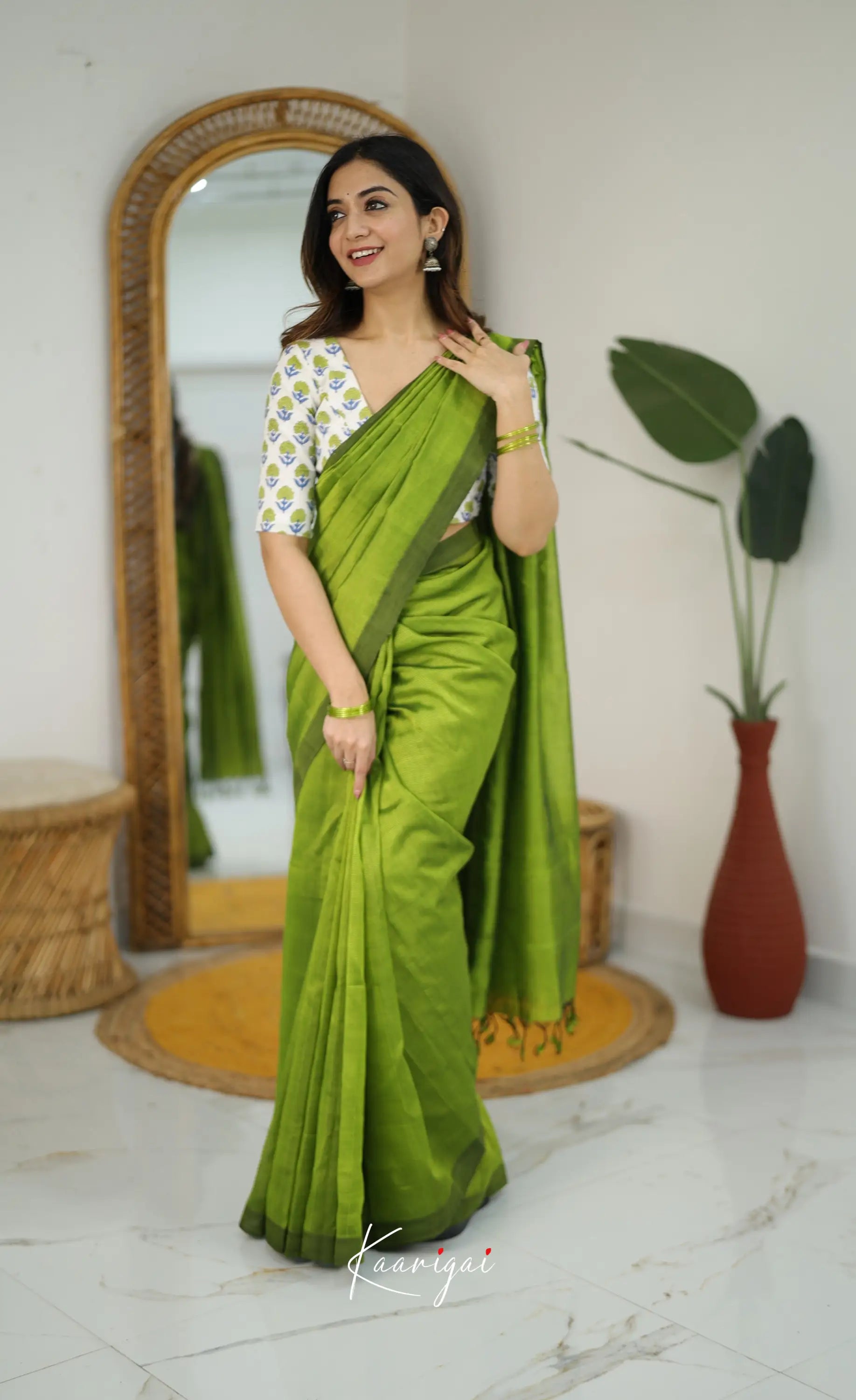 Madura Mangalagiri Saree - Light Green - Sarees