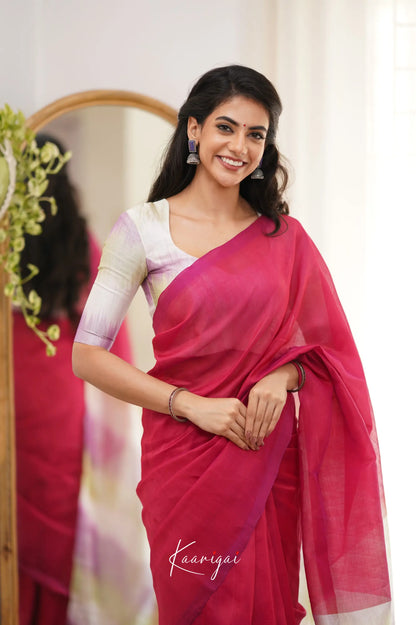 Madura Mangalagiri Saree - Pink And White Sarees