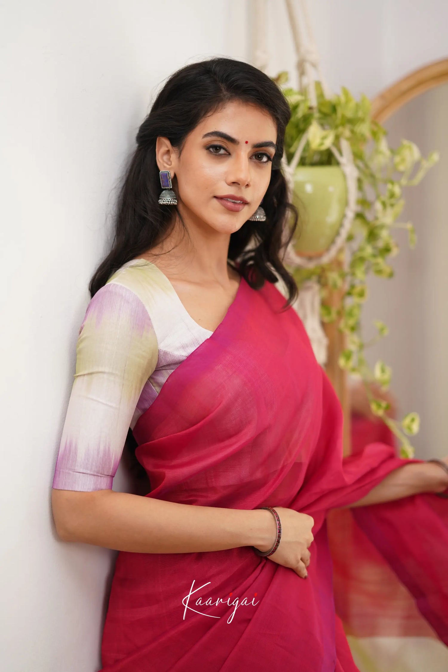 Madura Mangalagiri Saree - Pink And White Sarees