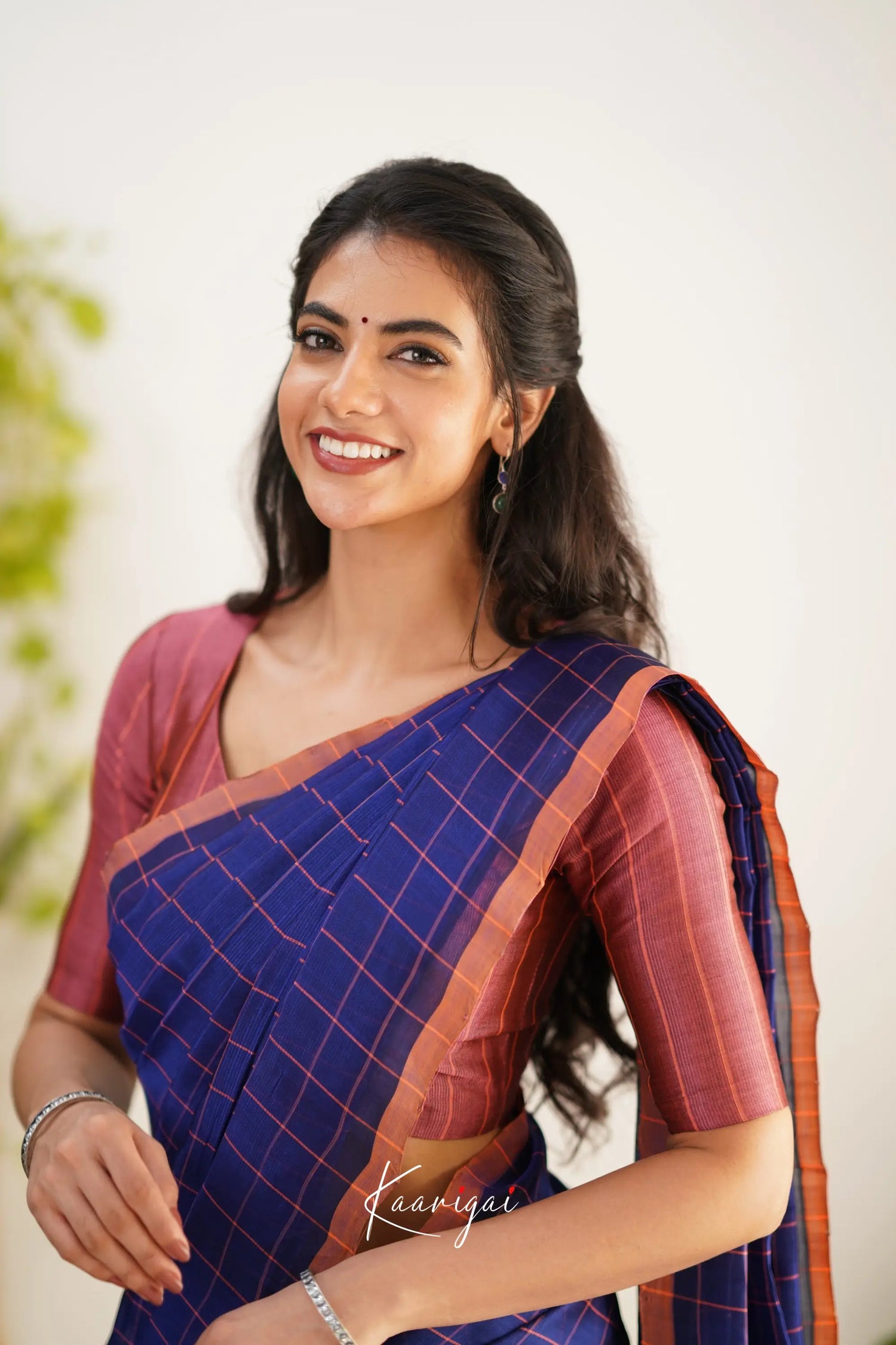 Madura Mangalagiri Saree - Royal Blue And Mauve Pink Sarees