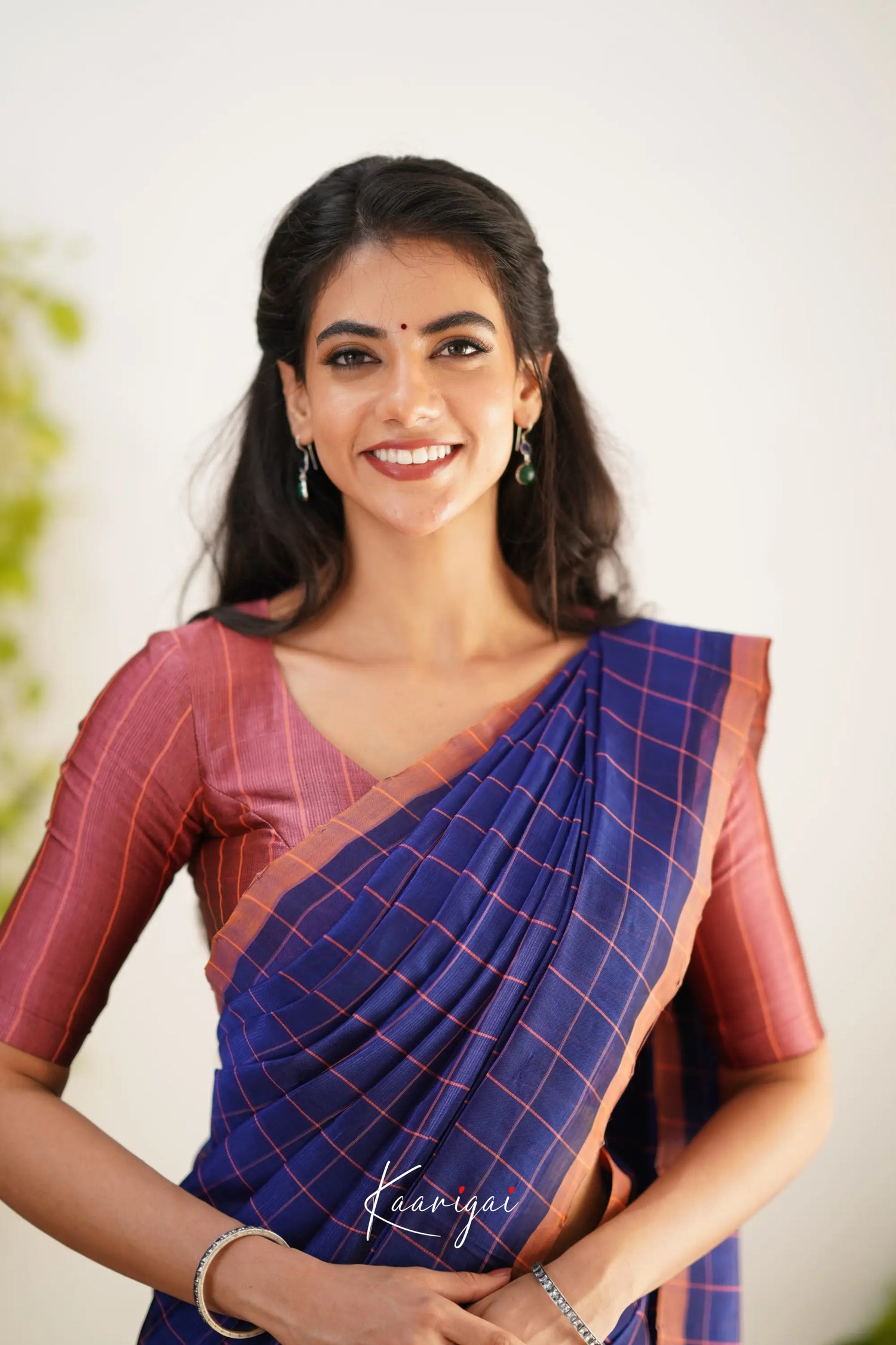 Madura Mangalagiri Saree - Royal Blue And Mauve Pink Sarees