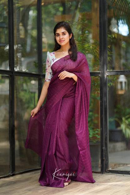 Magenta Organza Saree Sarees