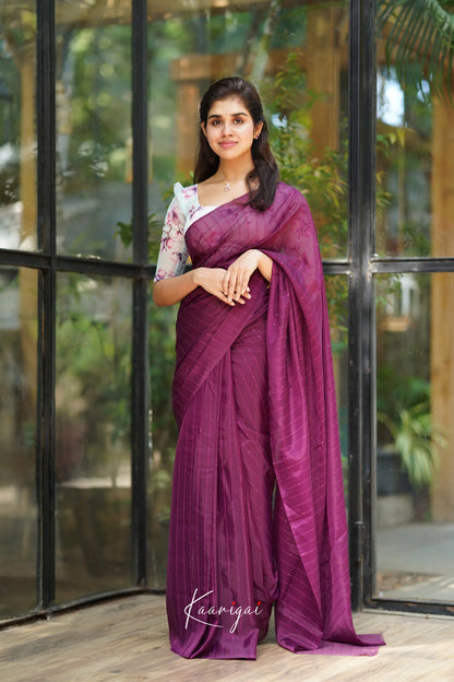 Magenta Organza Saree Sarees