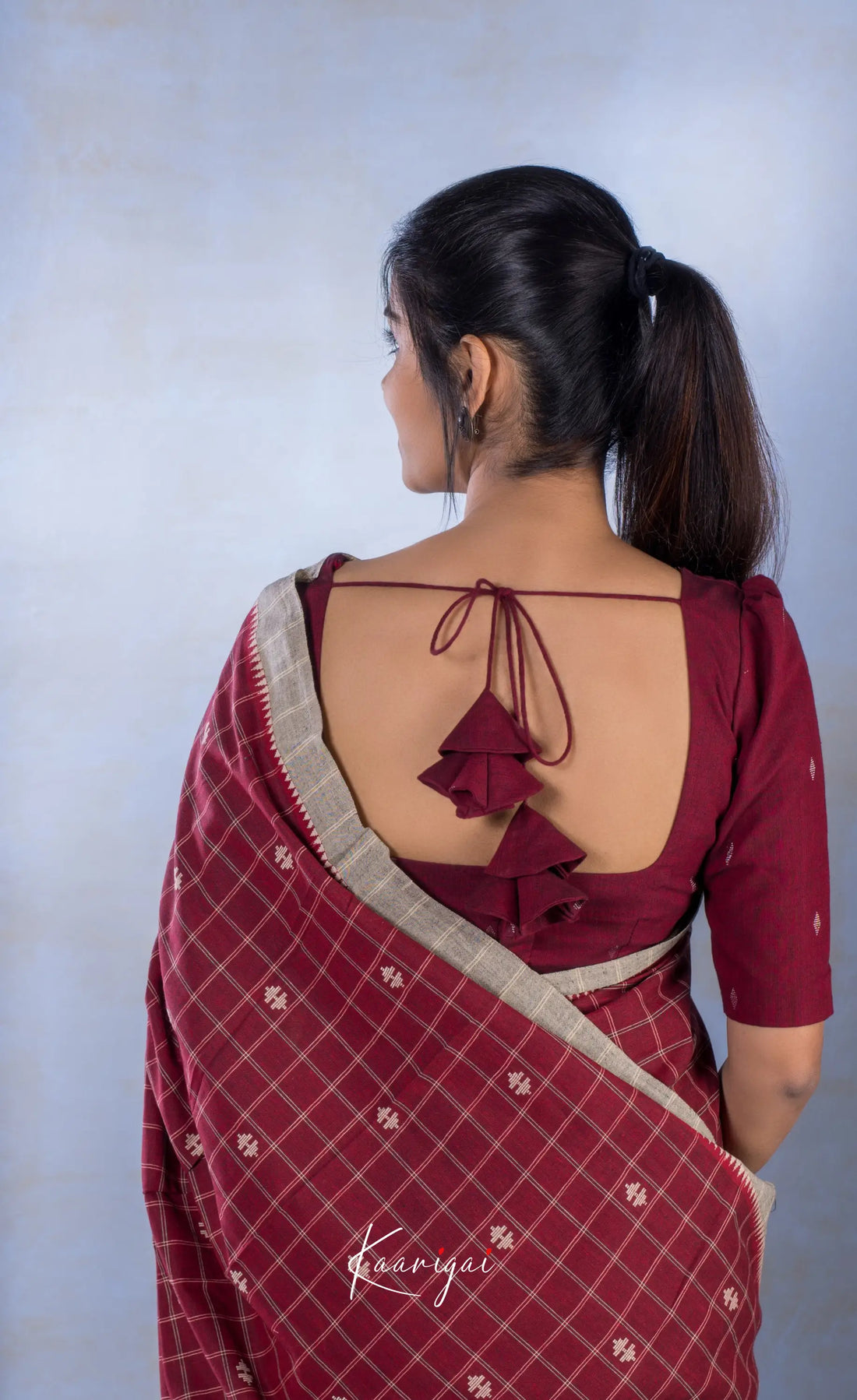 Maroon Handloom Cotton Saree Sarees