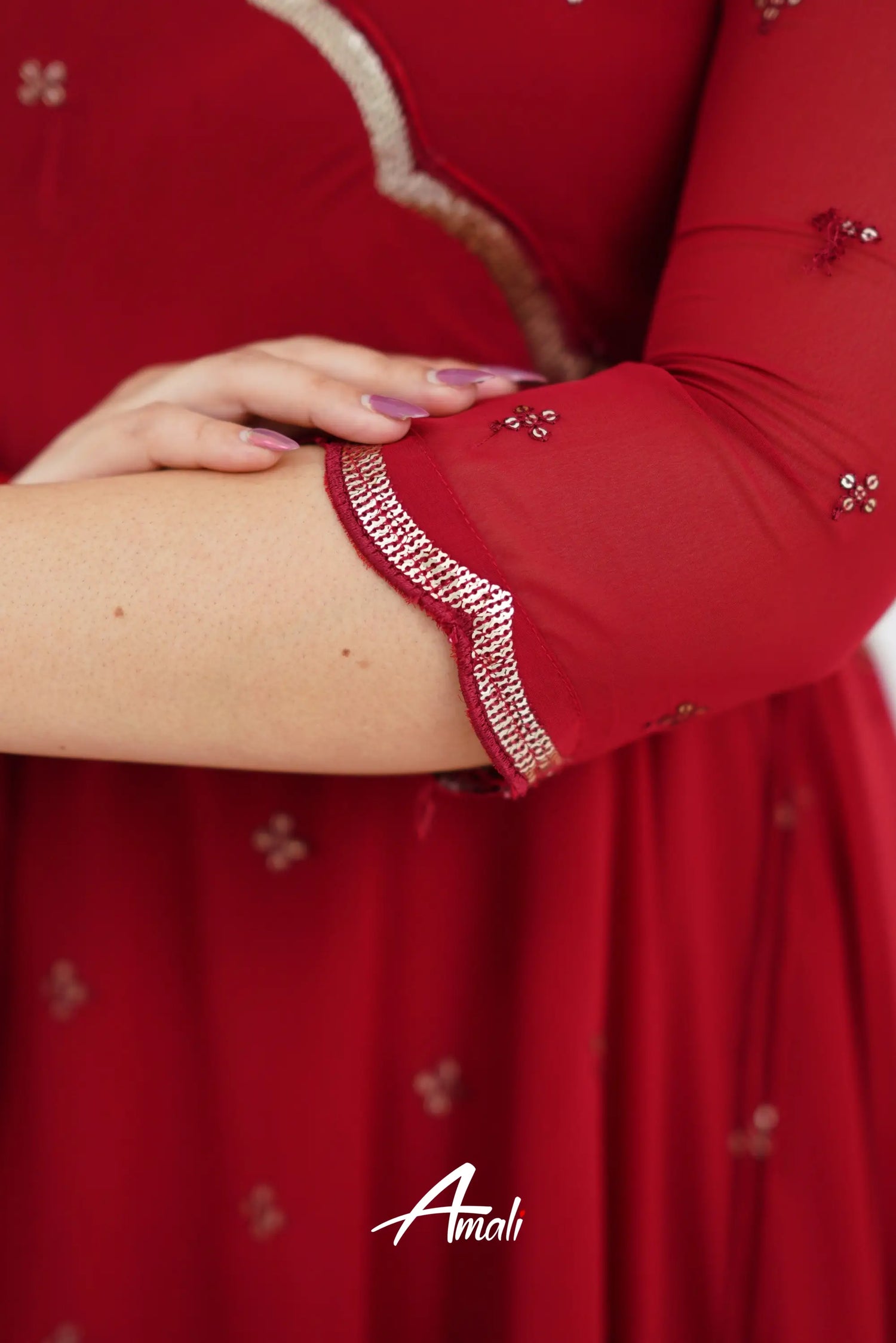 Maroonish Red Georgette Anarkali Anarkalis