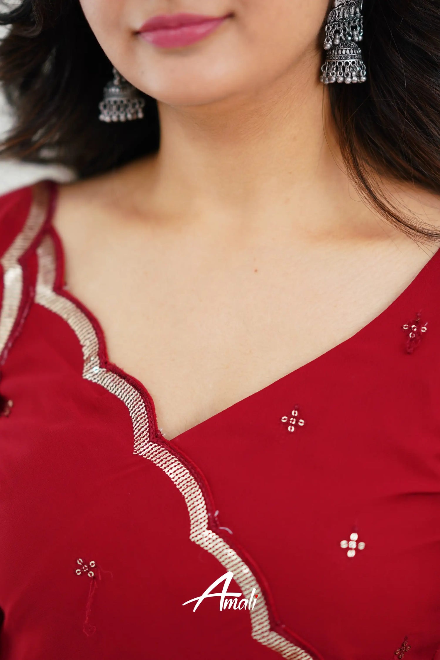 Maroonish Red Georgette Anarkali Anarkalis