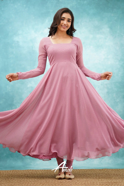 Mauve Georgette Anarkali Anarkalis