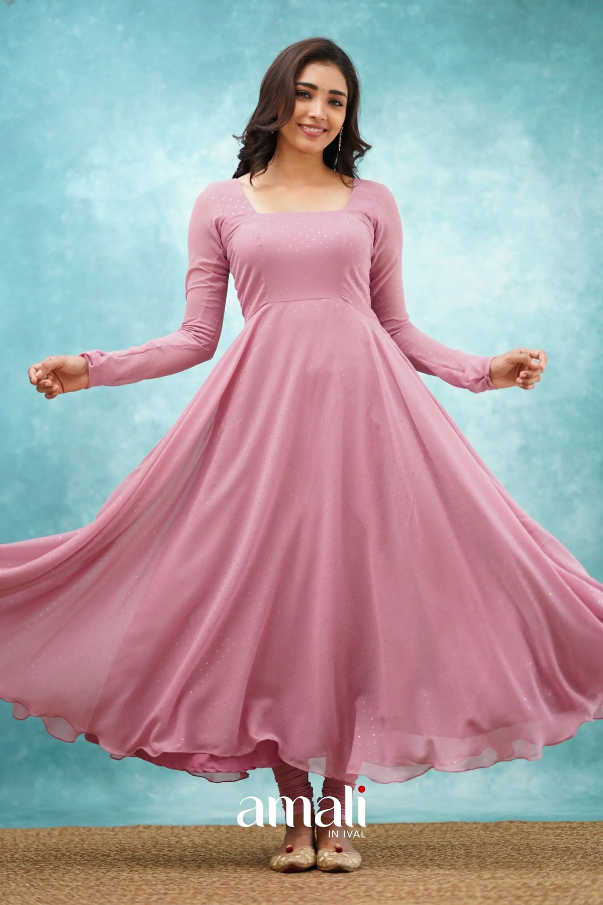 Mauve Georgette Anarkali Anarkalis