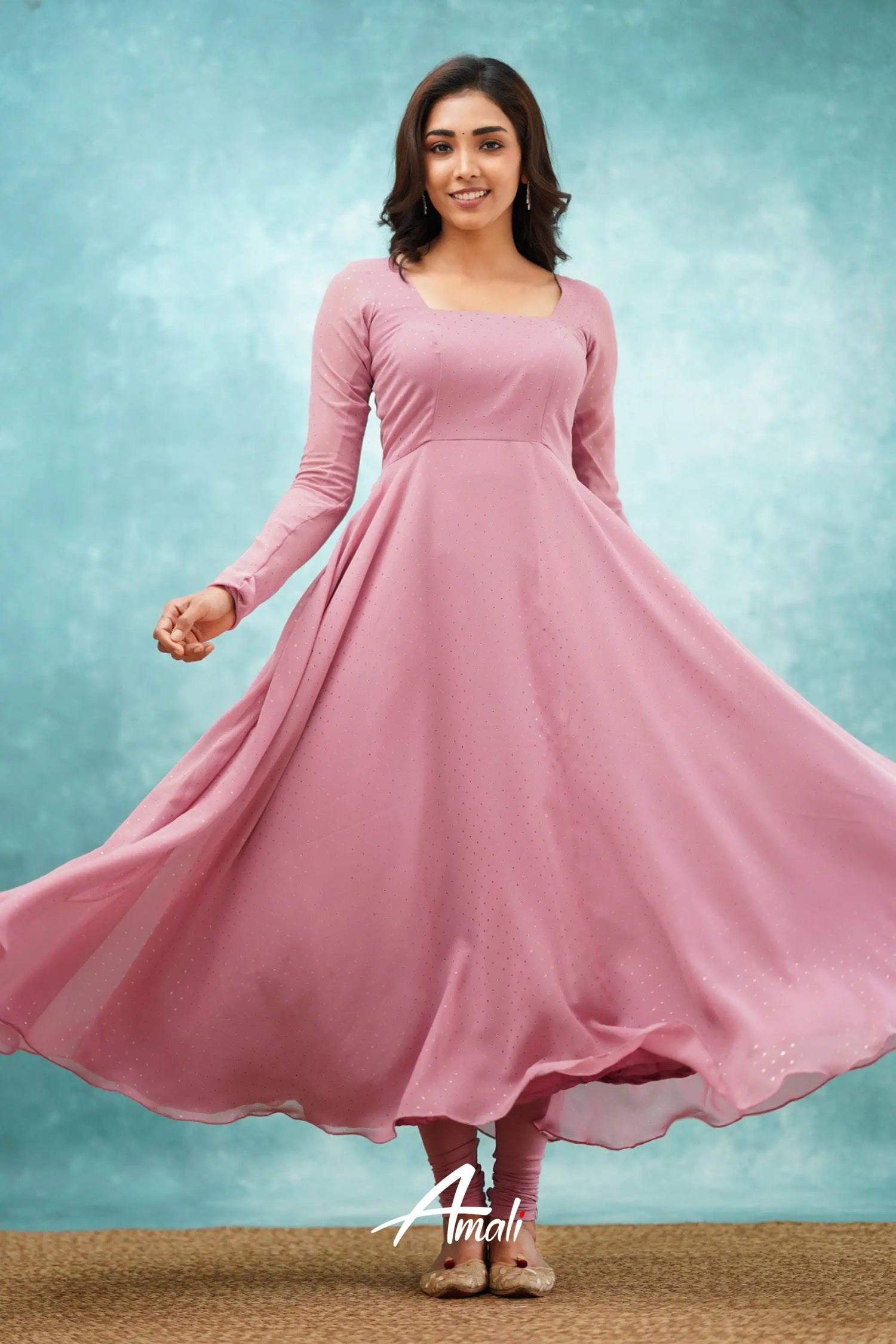 Mauve Georgette Anarkali Anarkalis