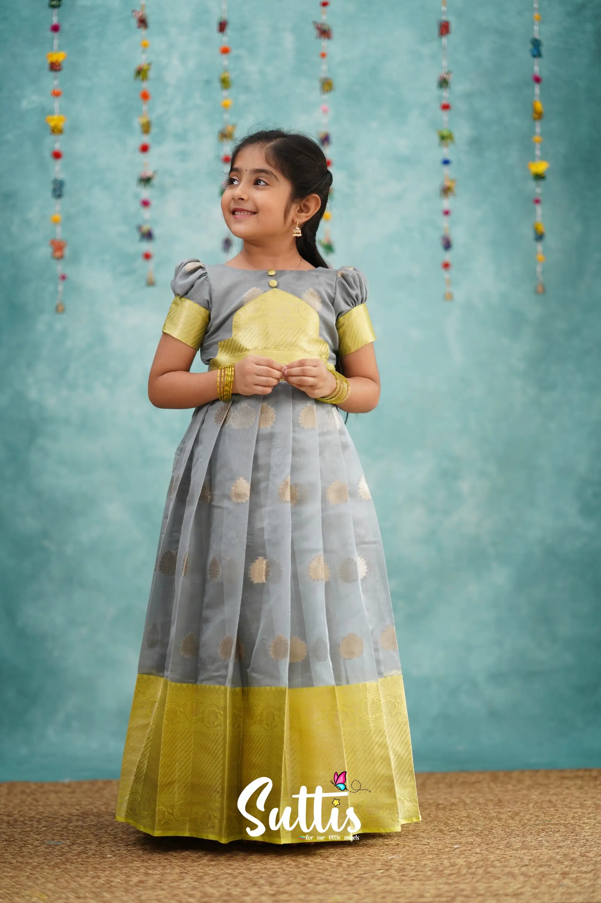 Maya Gown - Ash And Yellow Kids - Suttis
