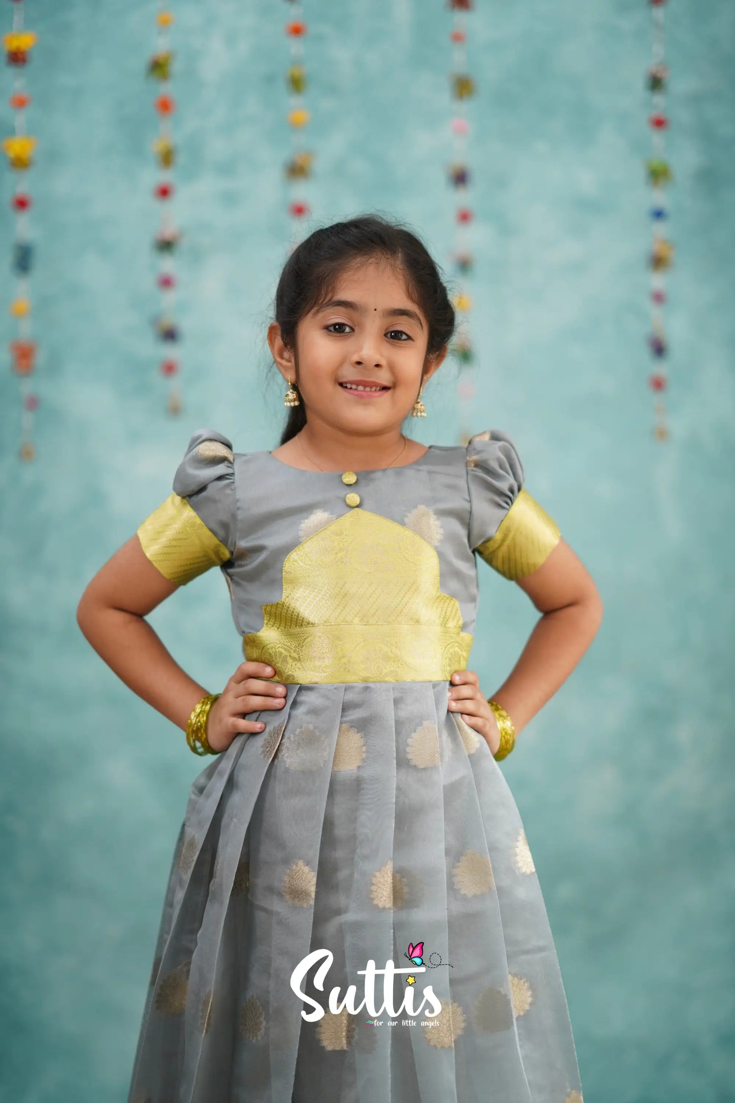 Maya Gown - Ash And Yellow Kids - Suttis